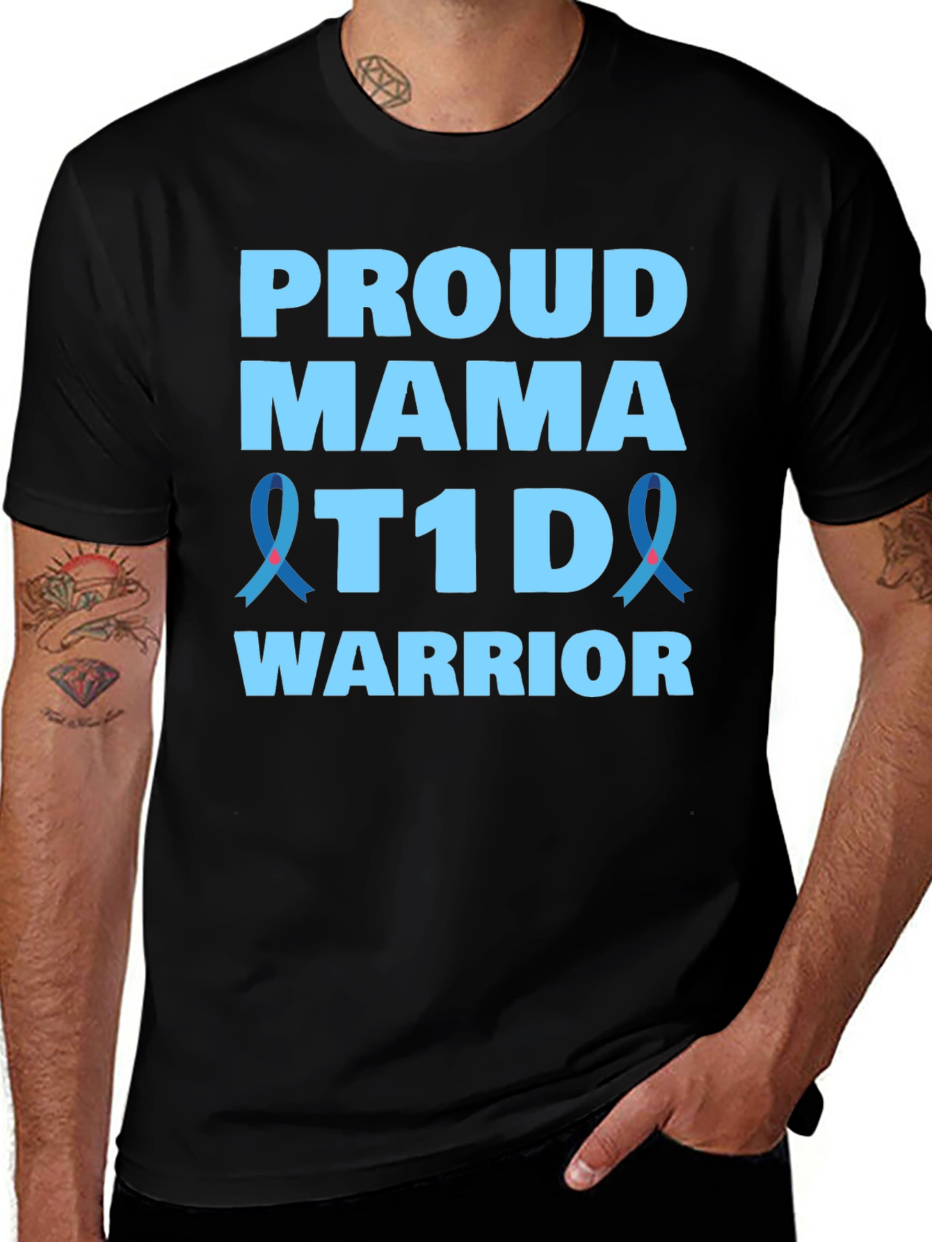 Proud Mama T1D Warrior Awareness T-Shirt
