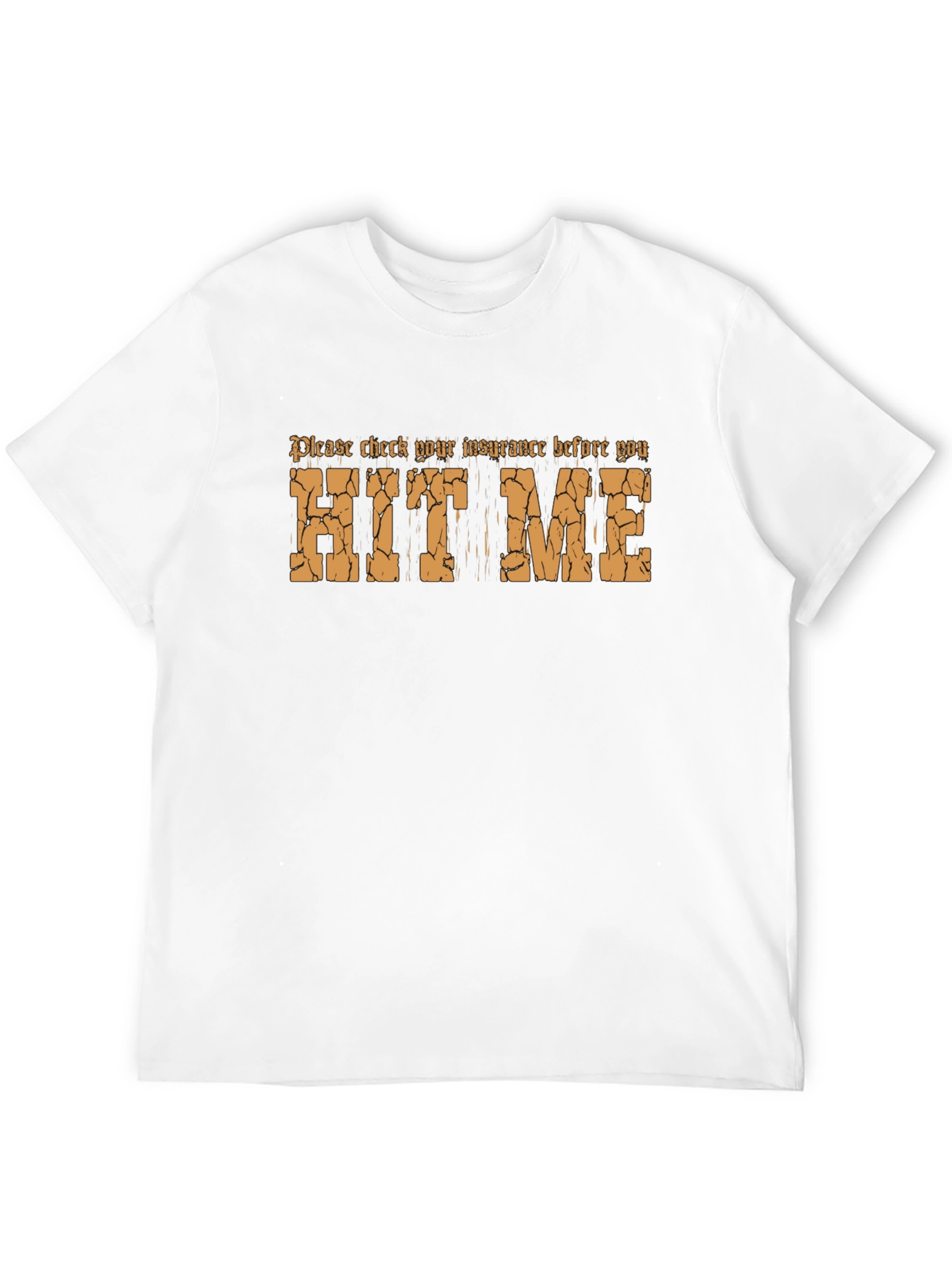 Funny Hit Me Insurance Check Black T-Shirt
