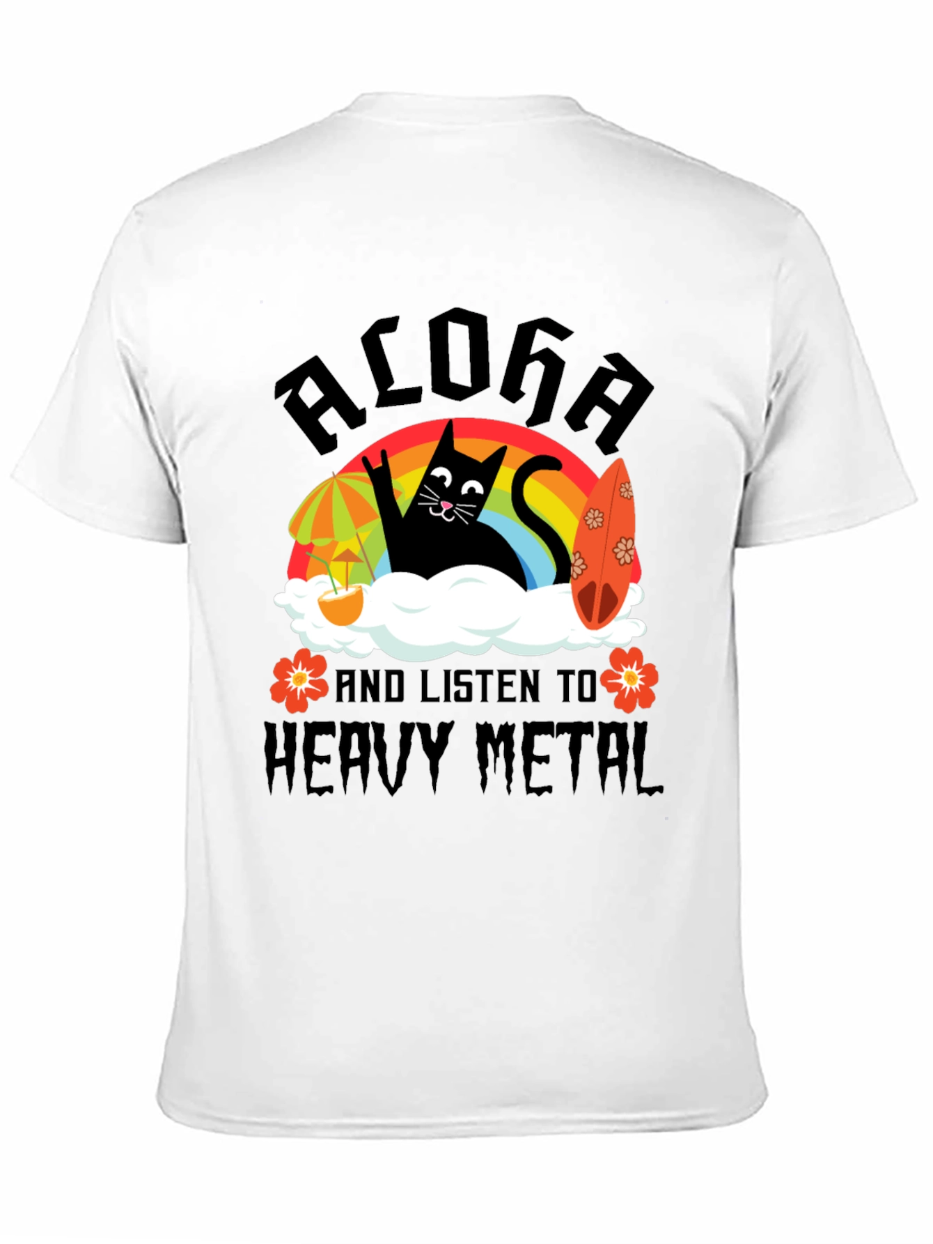 Aloha Heavy Metal Black Cat Graphic Tee
