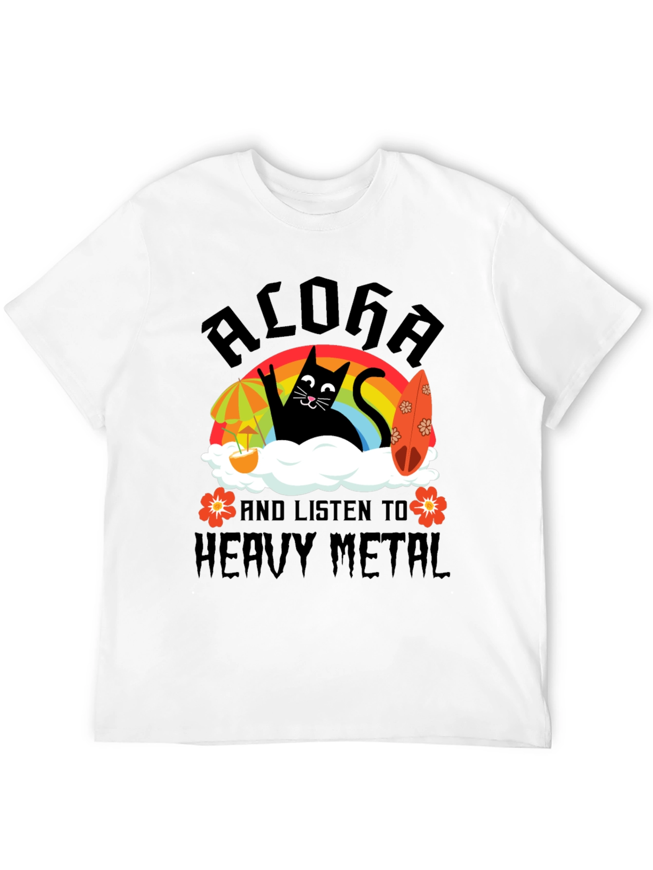 Aloha Heavy Metal Black Cat Graphic Tee