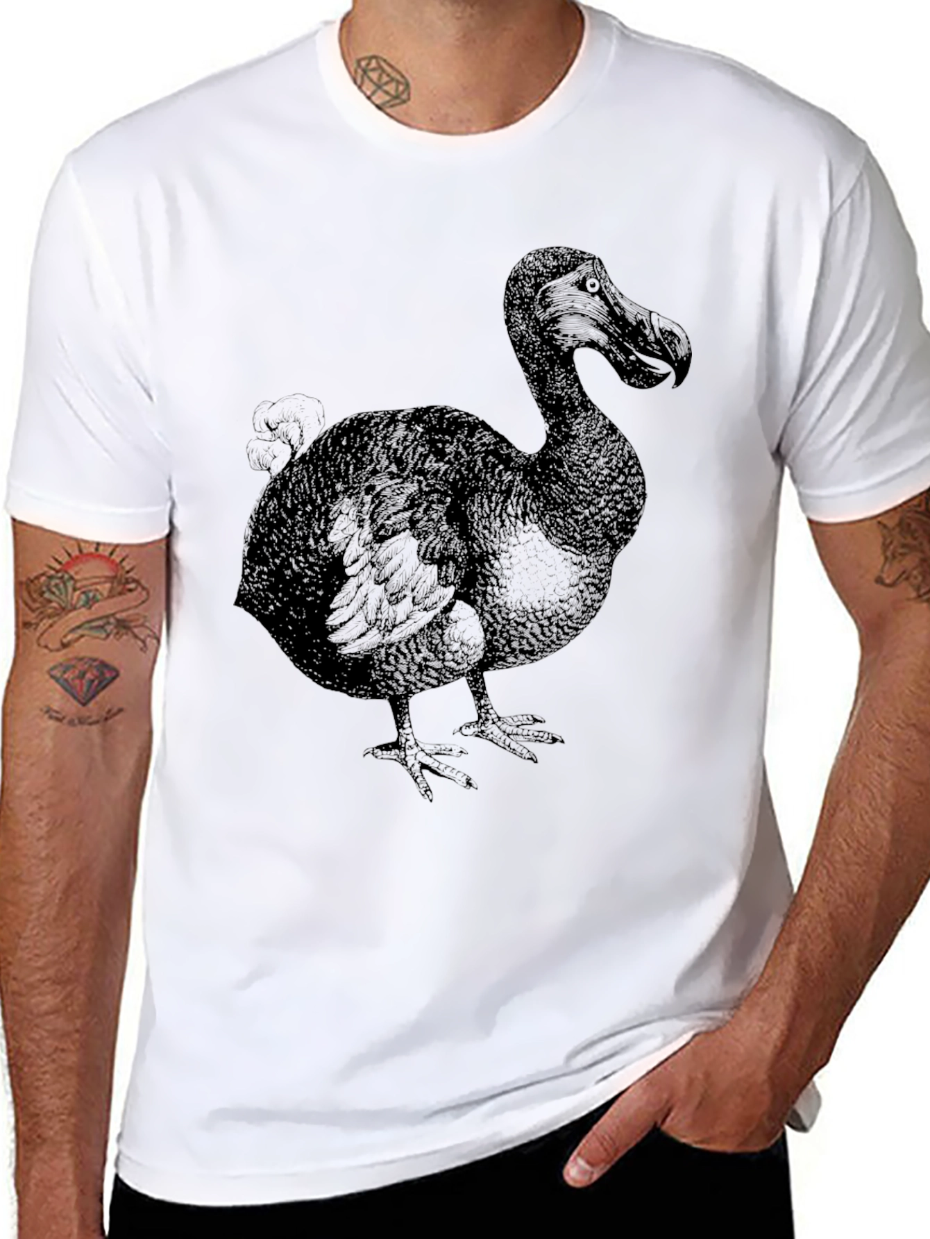 Dodo Bird Graphic Print Black T-Shirt