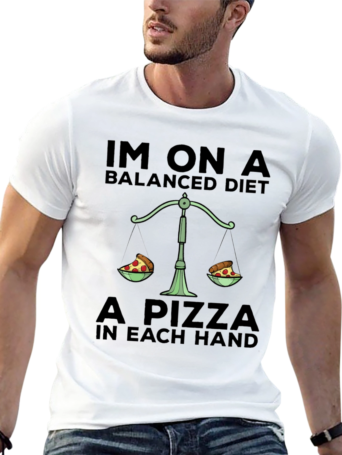 Pizza Balanced Diet T-Shirt Funny Graphic Tee