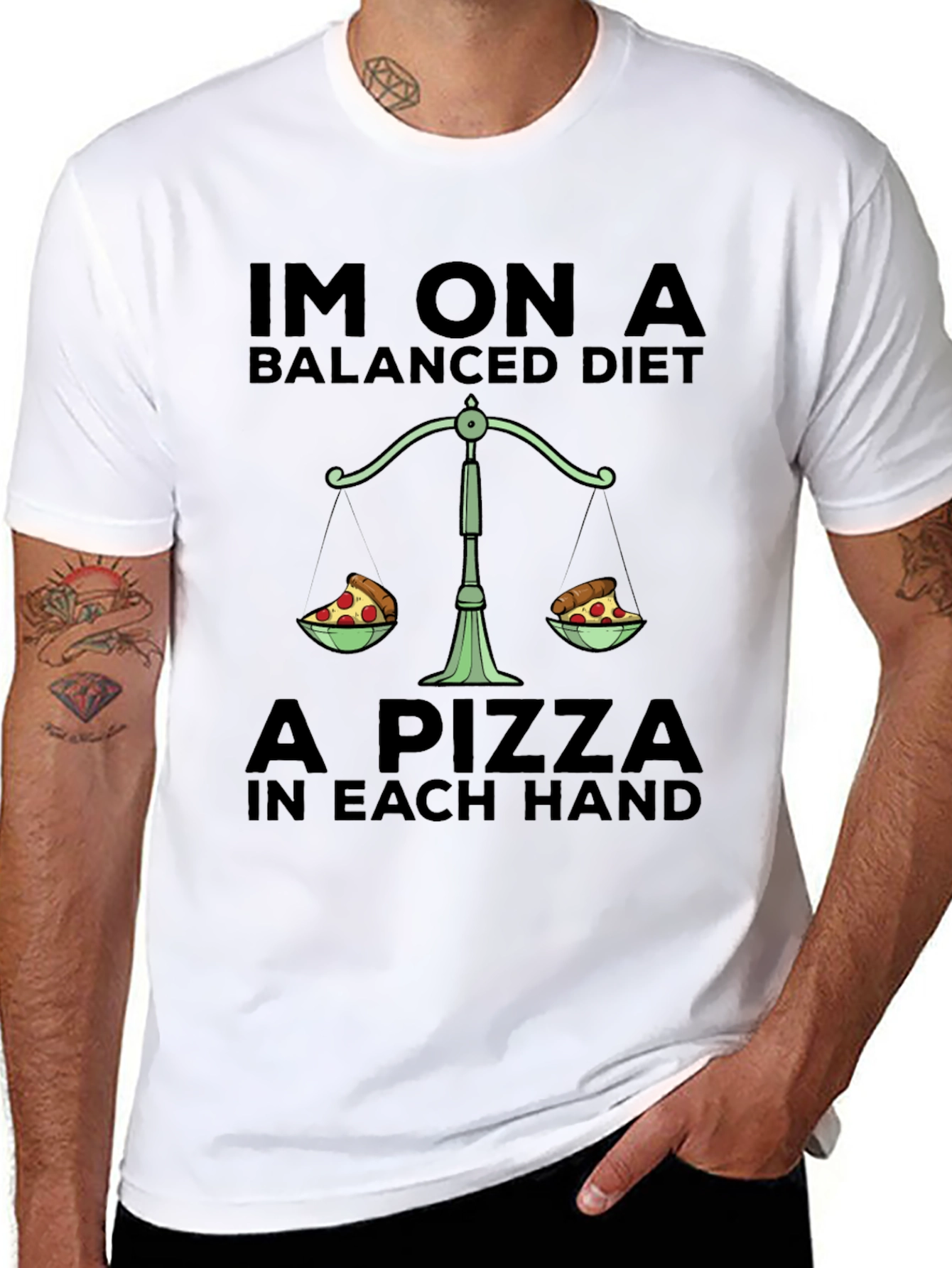 Pizza Balanced Diet T-Shirt Funny Graphic Tee