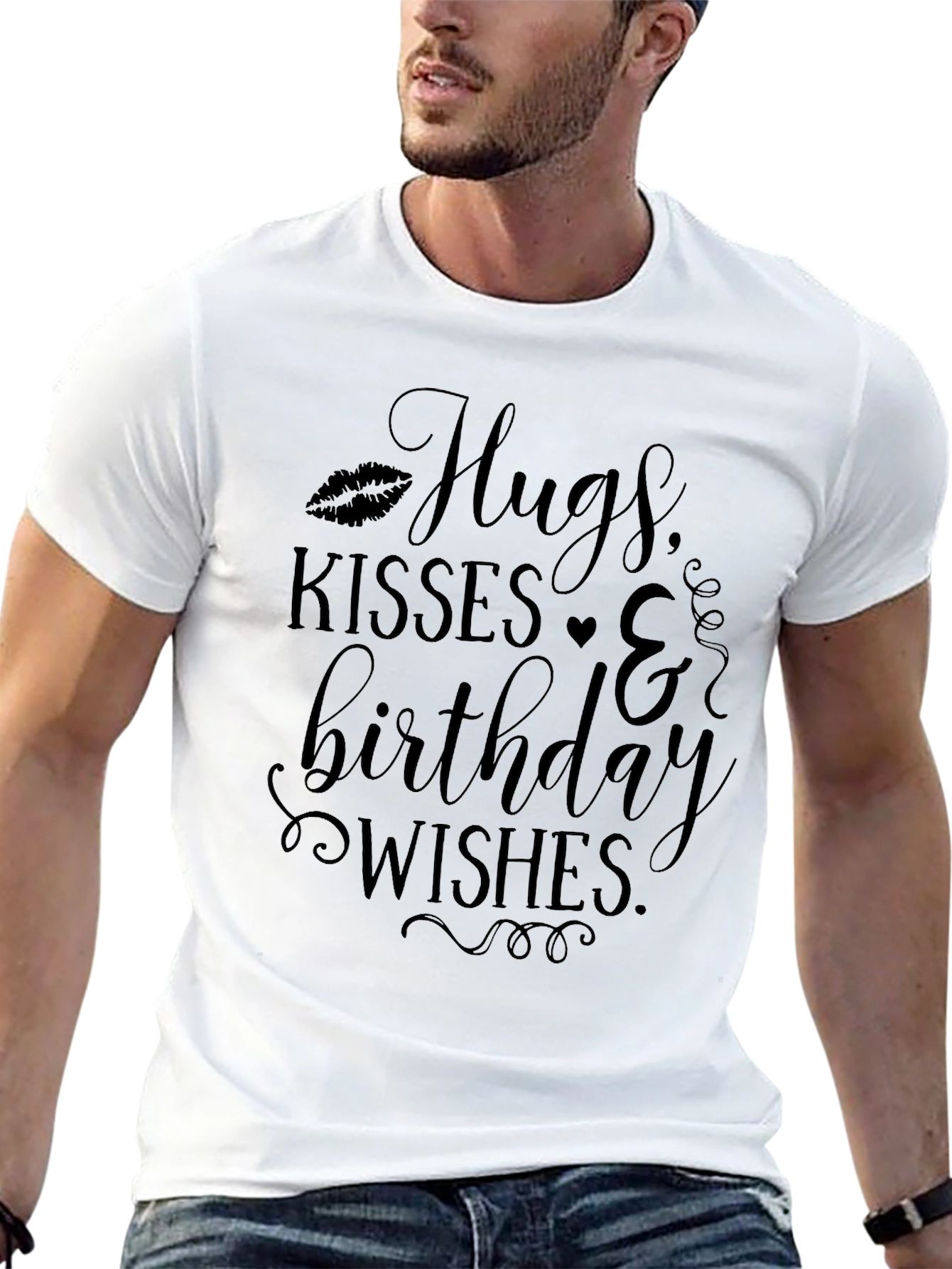Hugs Kisses & Birthday Wishes Black T-Shirt