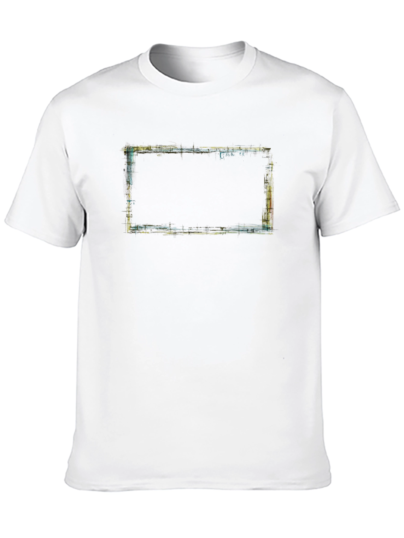 Abstract Framed Graphic Tee - Modern Artistic Design