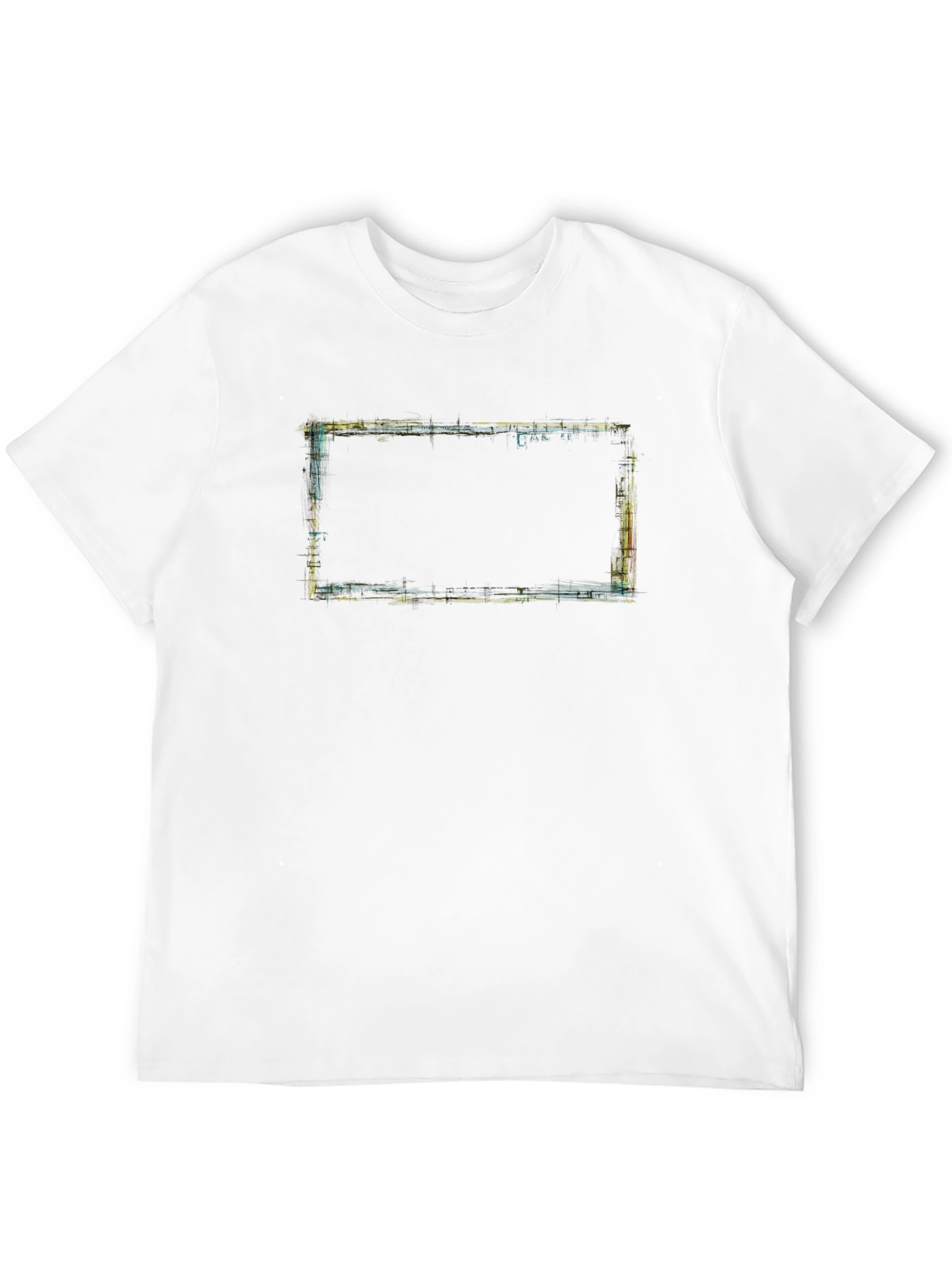 Abstract Framed Graphic Tee - Modern Artistic Design