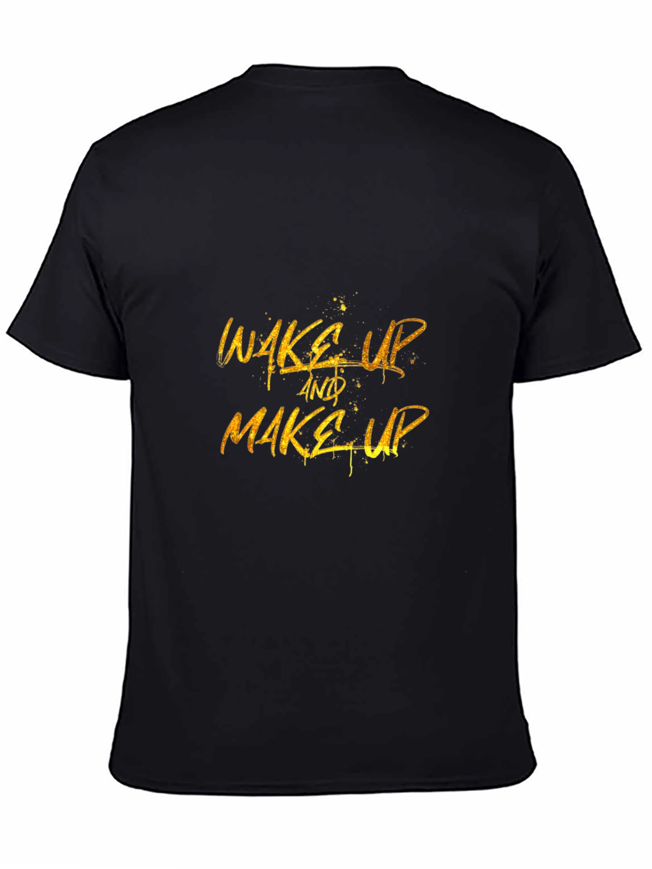 Wake Up & Make Up Black Graphic Tee