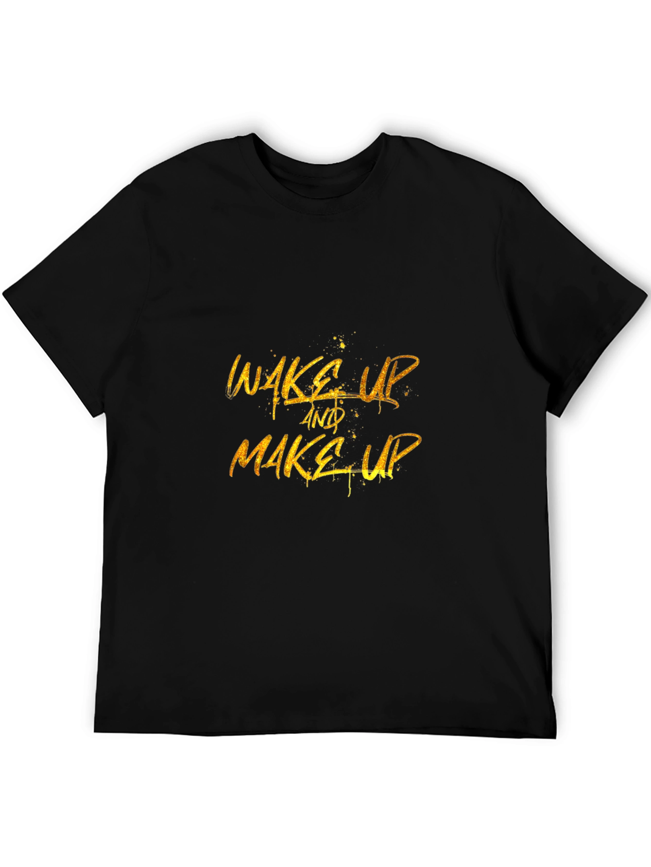 Wake Up & Make Up Black Graphic Tee