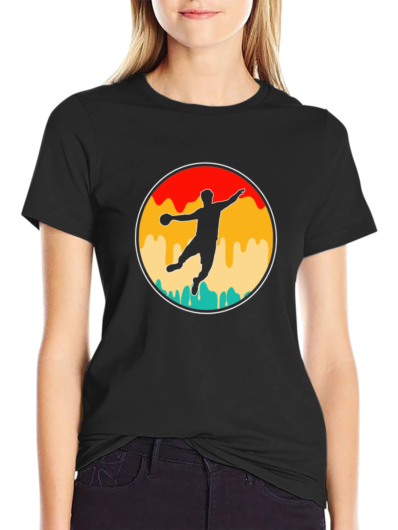 Retro Handball Player T-Shirt