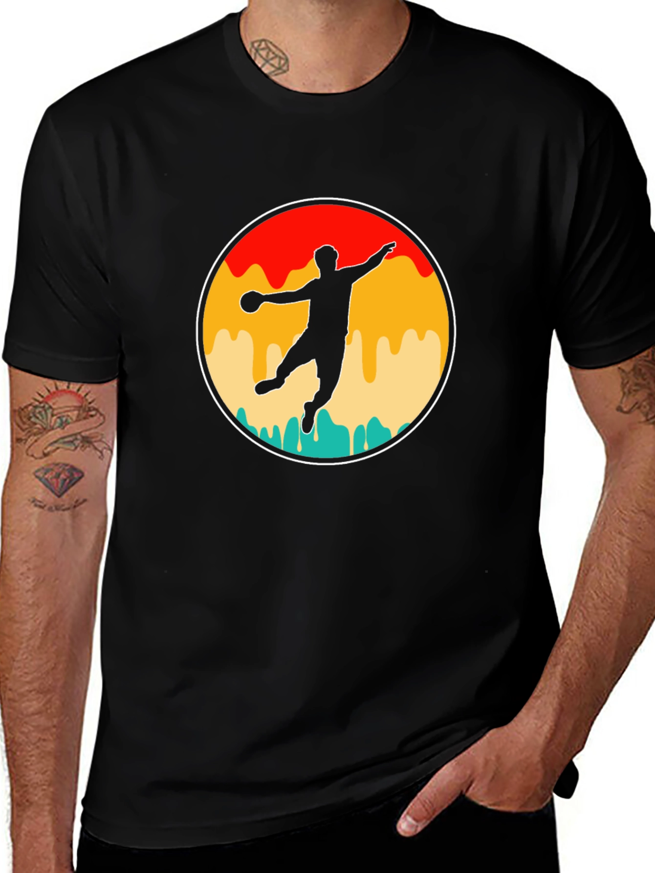 Retro Handball Player T-Shirt