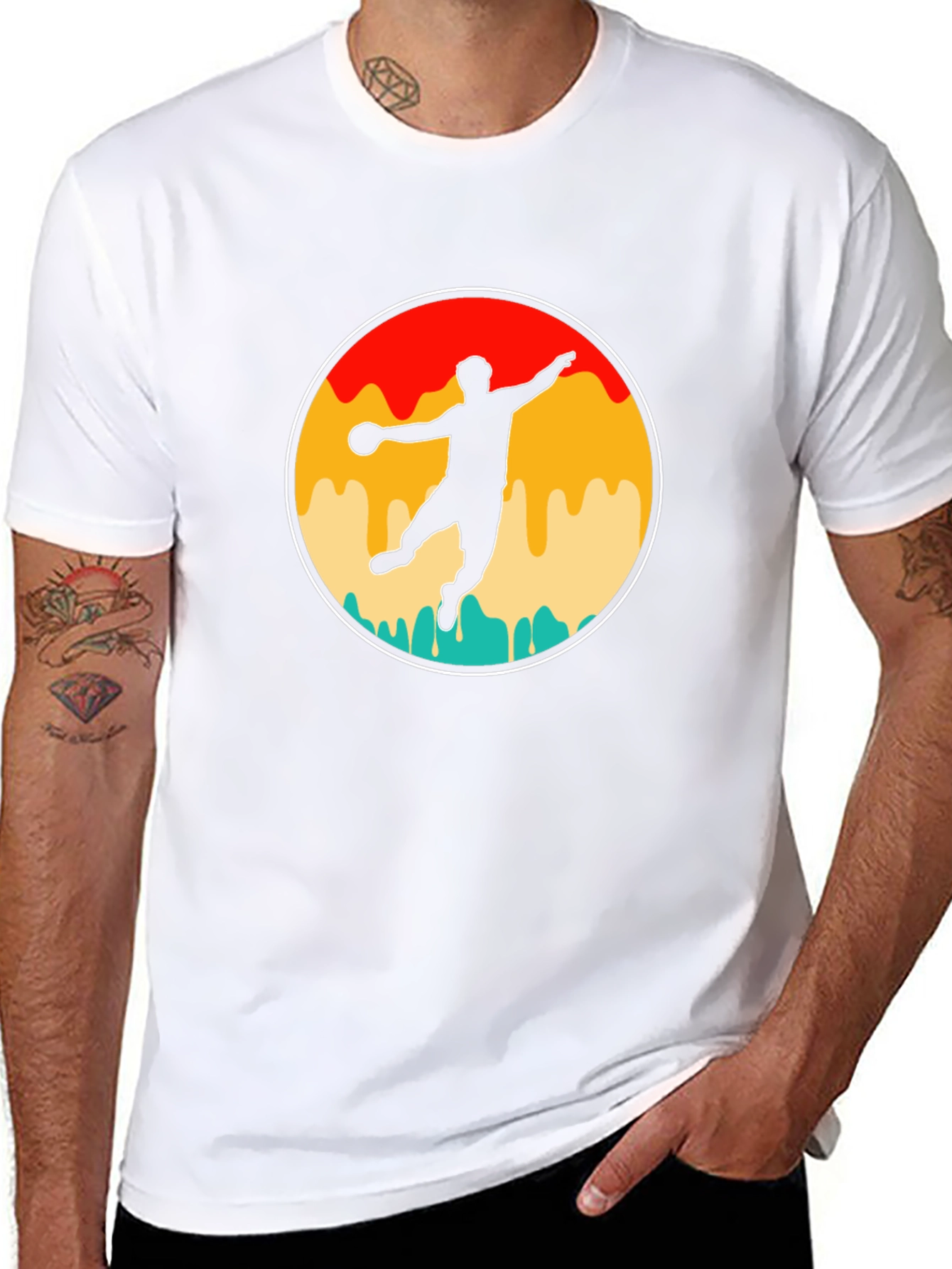 Retro Handball Player T-Shirt