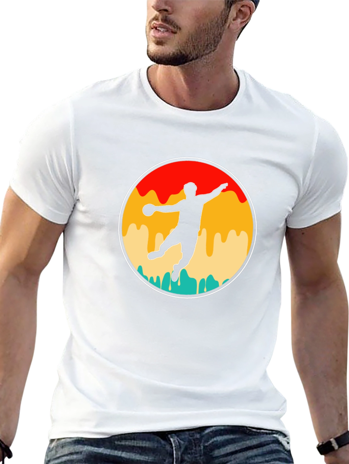 Retro Handball Player T-Shirt