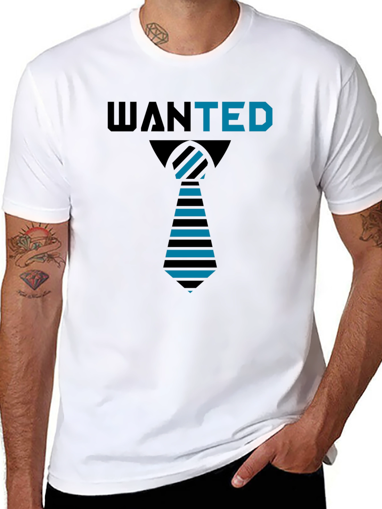 Wanted Tie T-Shirt - Unique Graphic Tee