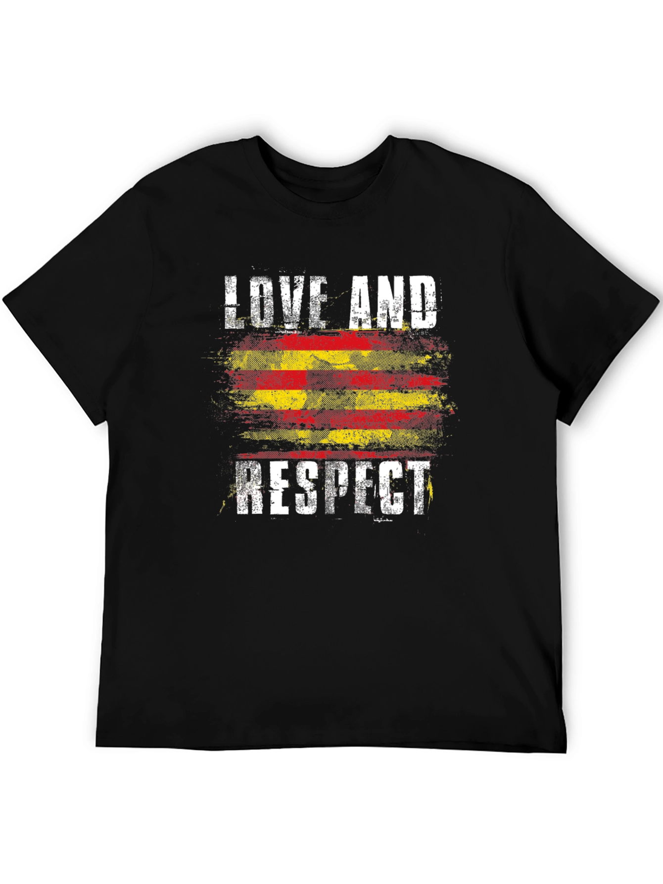 Love and Respect Graphic Tee - Catalonia Flag Style