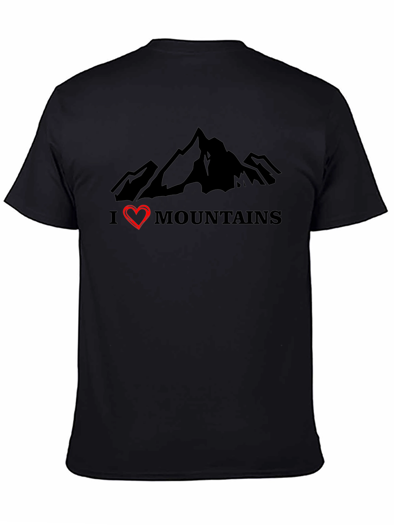 I Heart Mountains Black Graphic T-Shirt