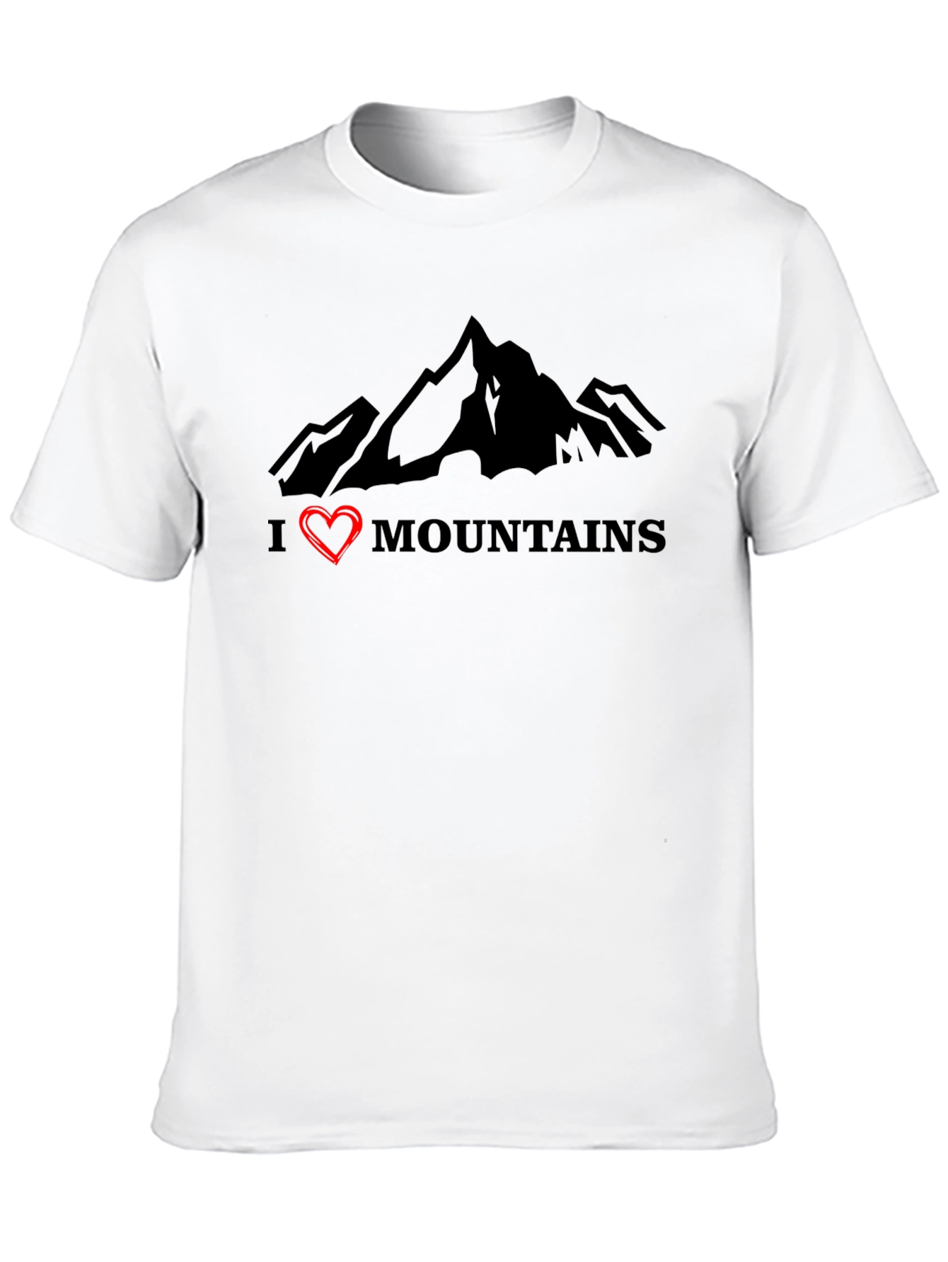 I Heart Mountains Black Graphic T-Shirt