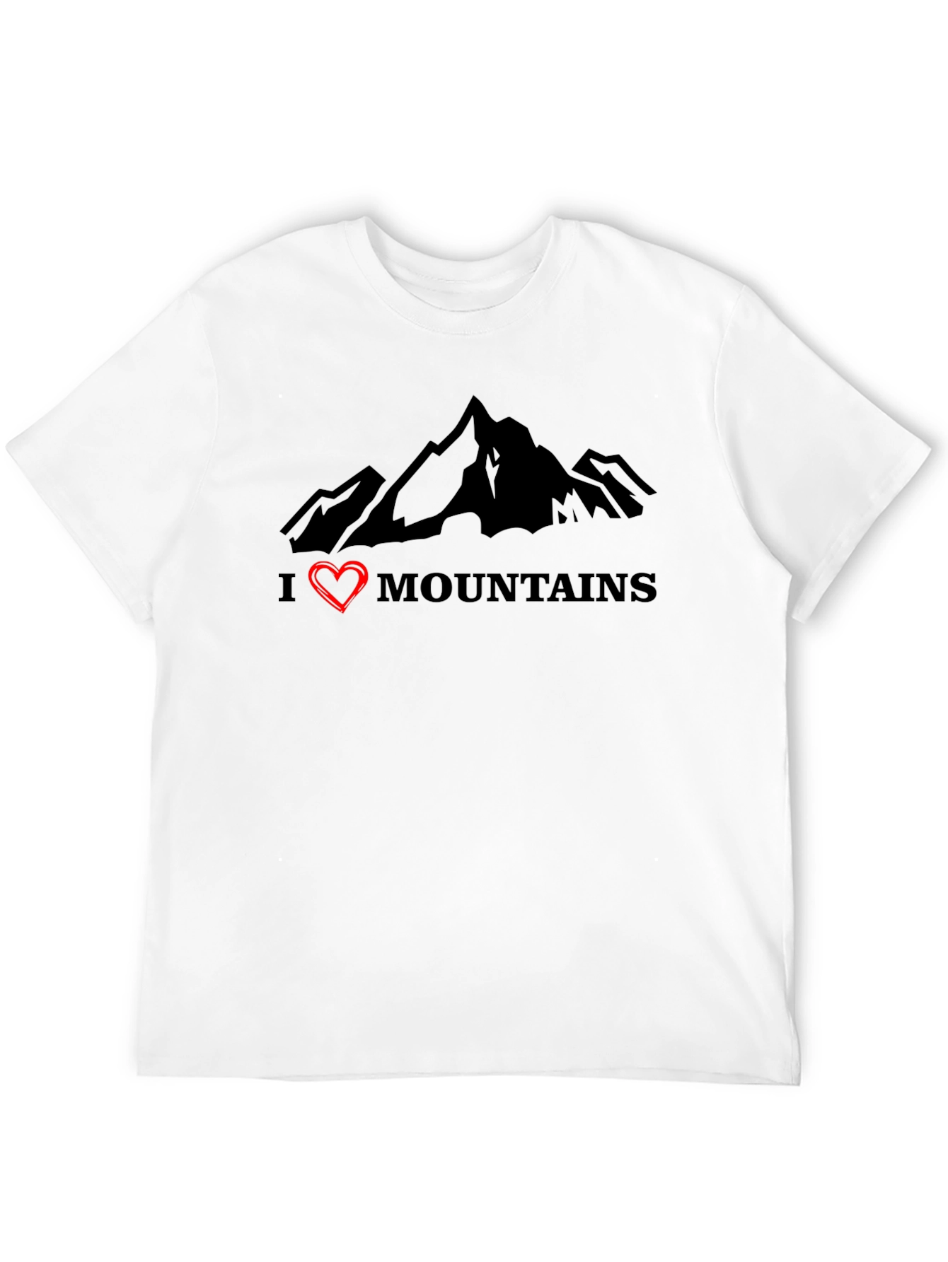 I Heart Mountains Black Graphic T-Shirt