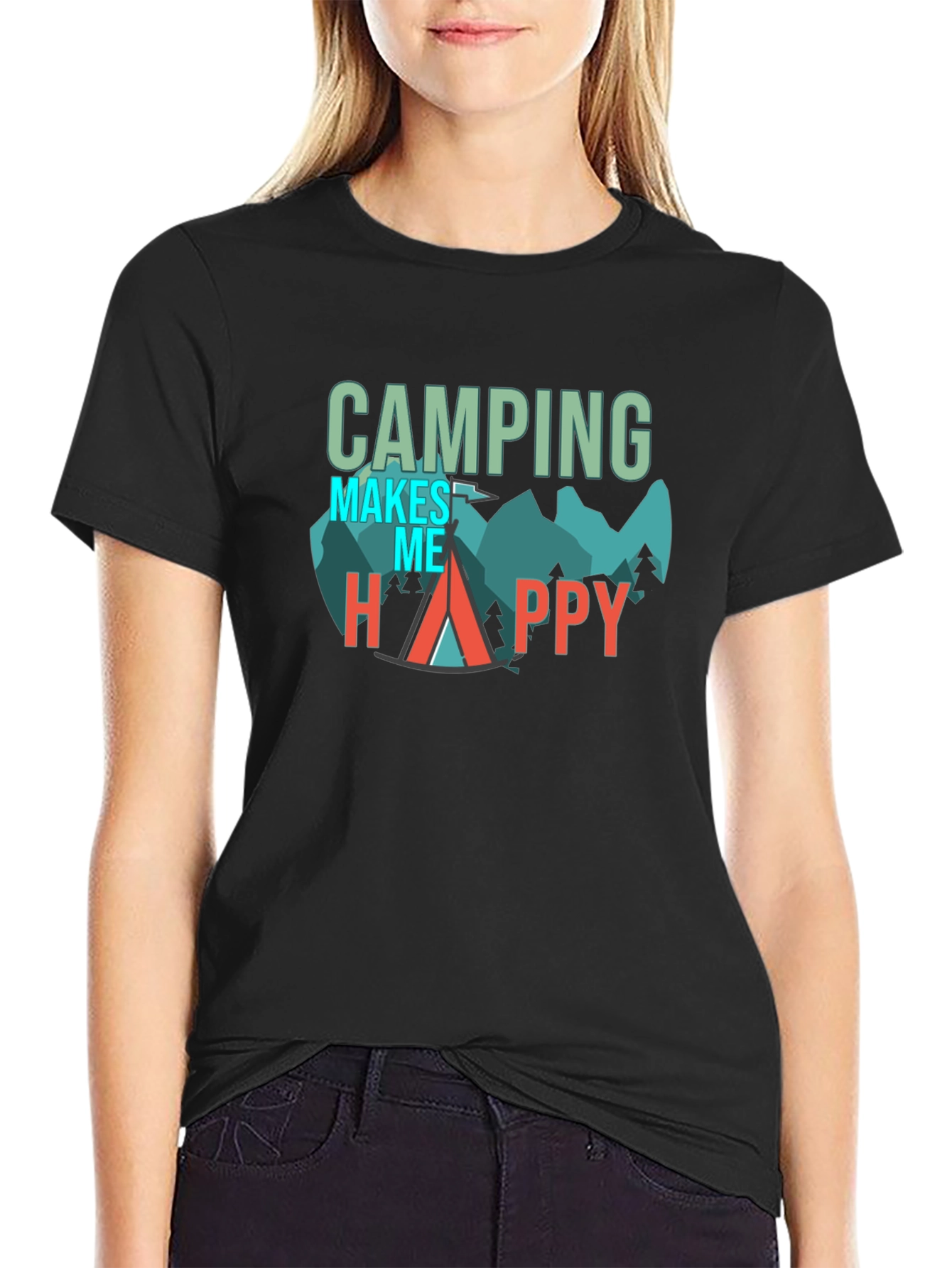 Camping Makes Me Happy Graphic Tee