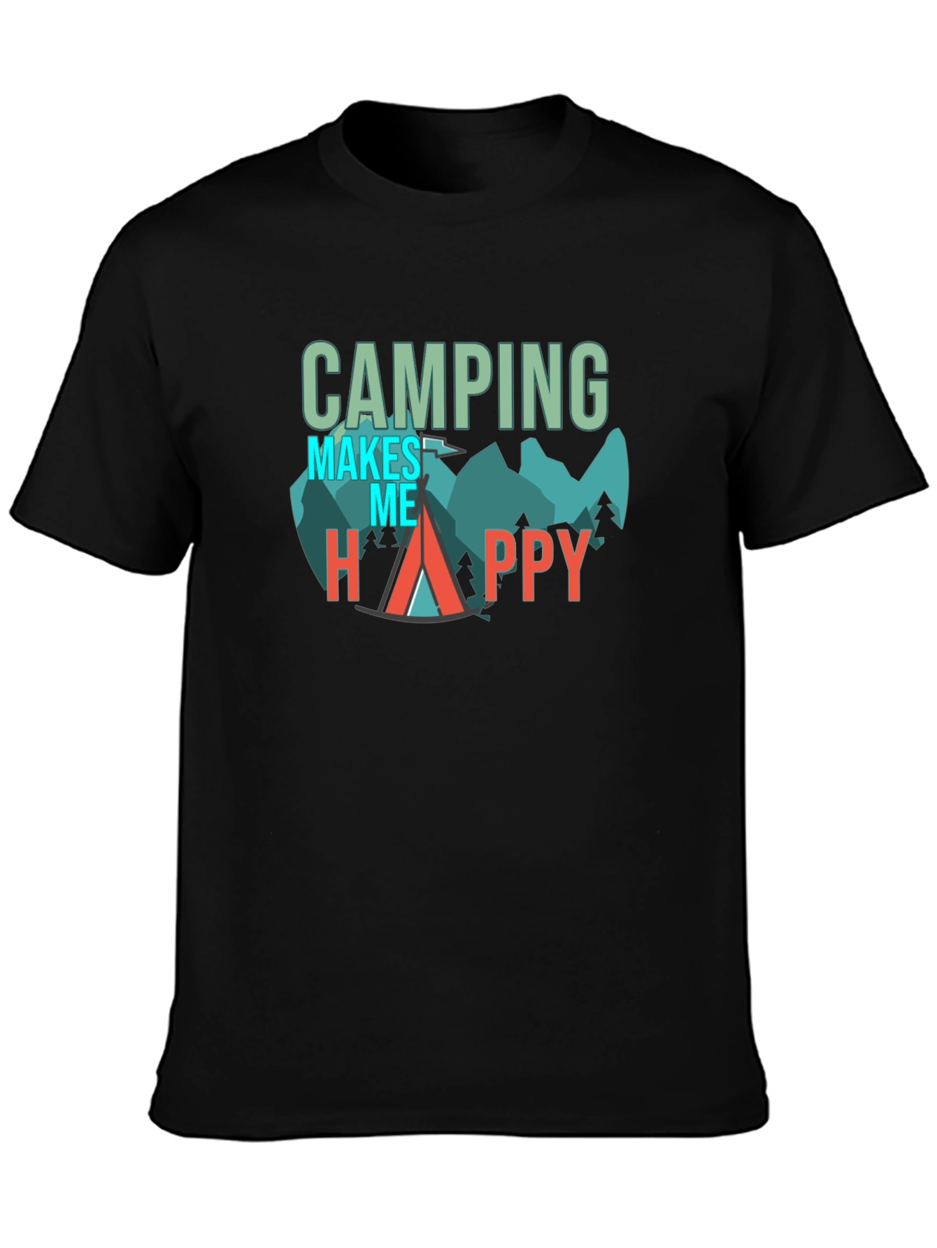 Camping Makes Me Happy Graphic Tee