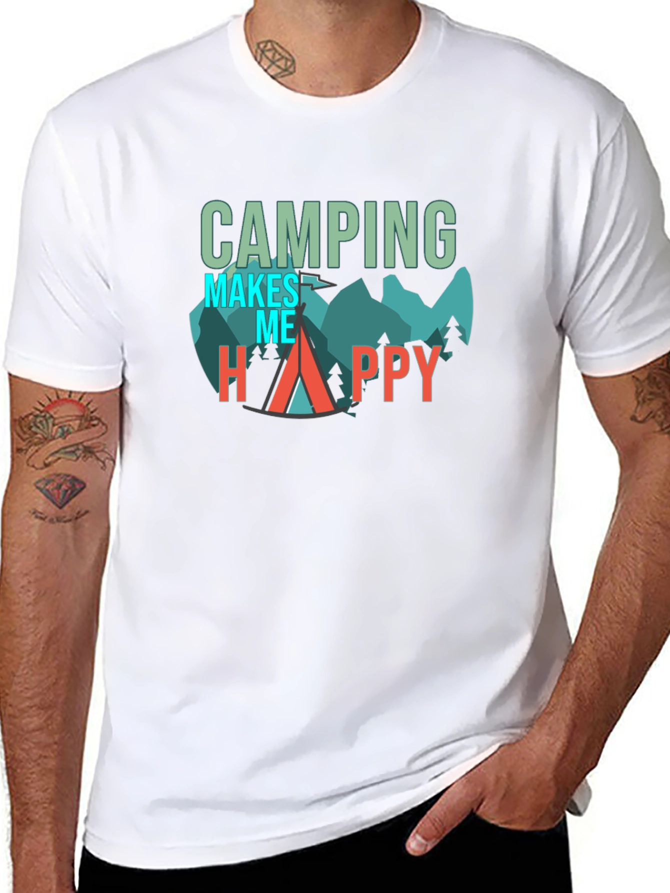 Camping Makes Me Happy Graphic Tee