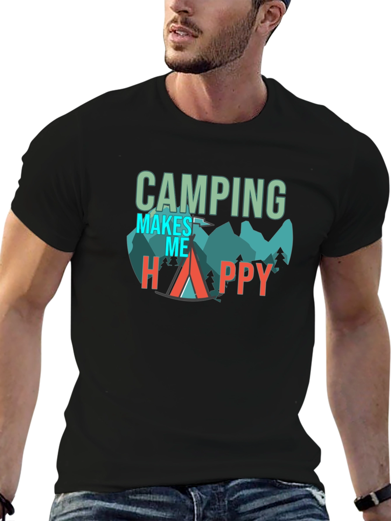 Camping Makes Me Happy Graphic Tee