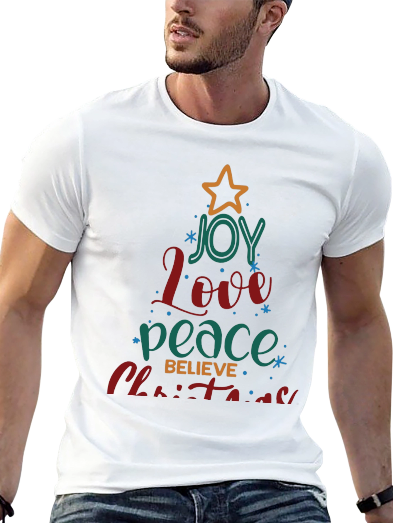 Joy Love Peace Christmas Tree T-Shirt