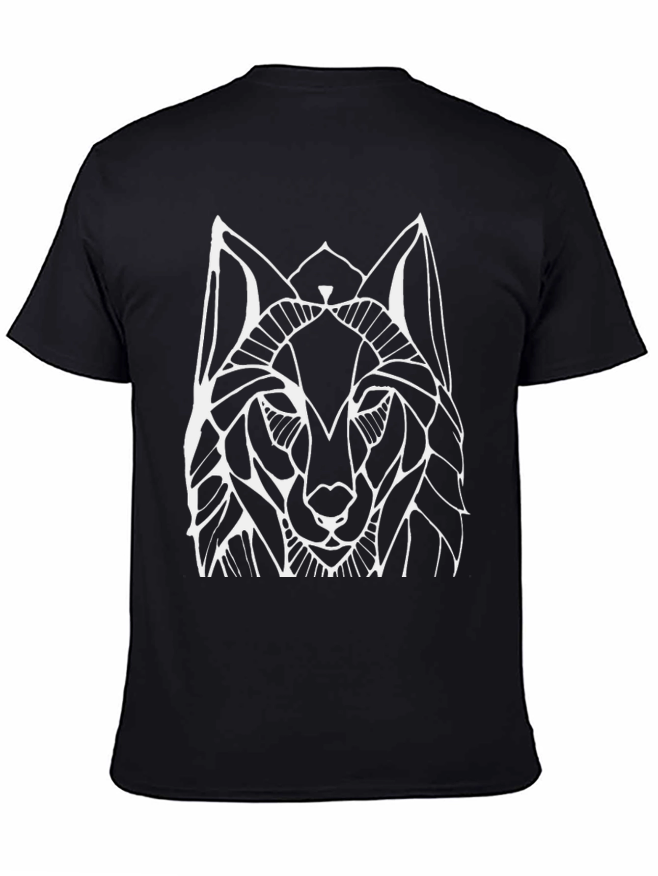 Abstract Wolf Graphic Tee - Black