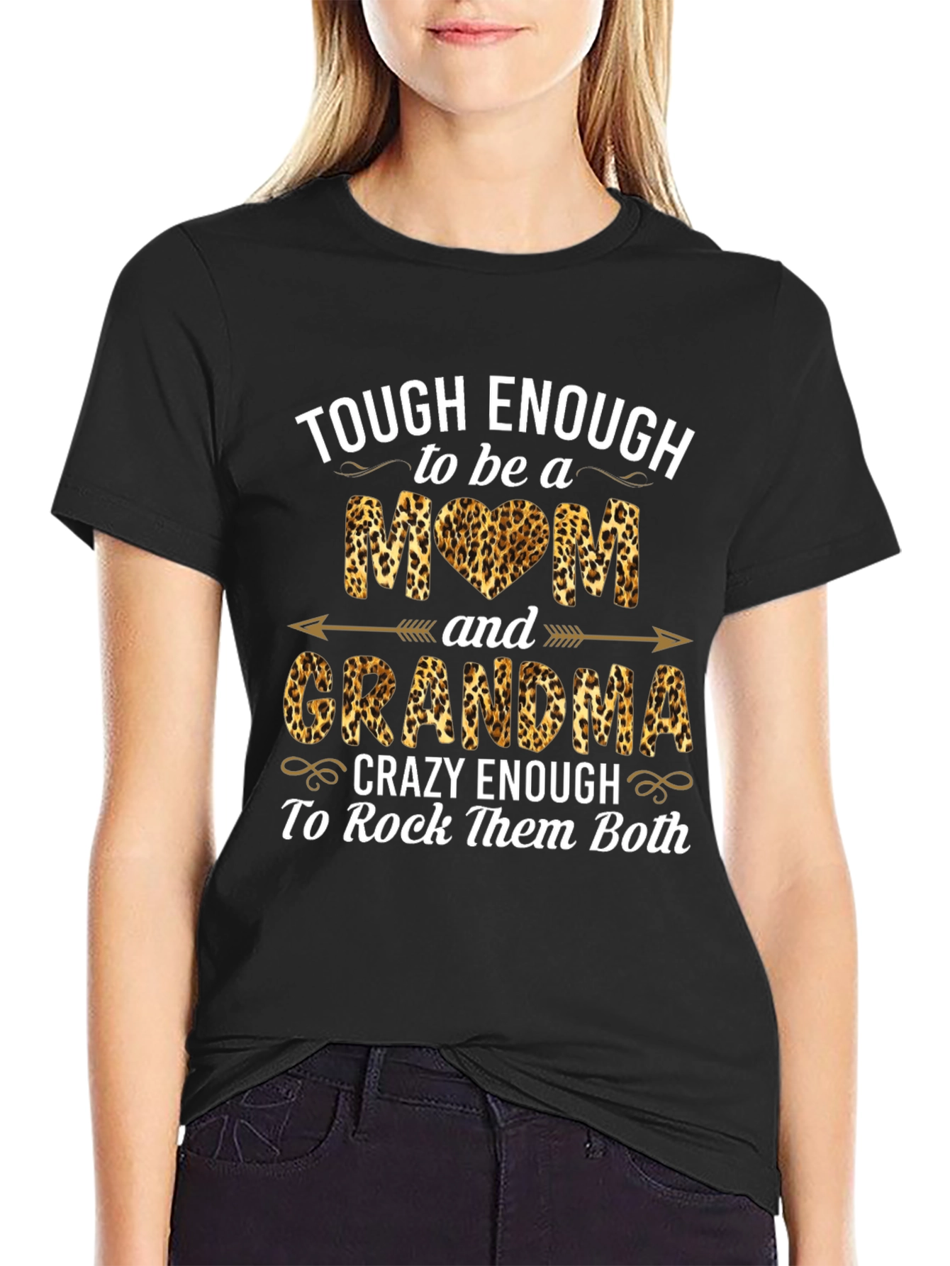 Tough Enough Mom & Grandma Leopard Print T-Shirt
