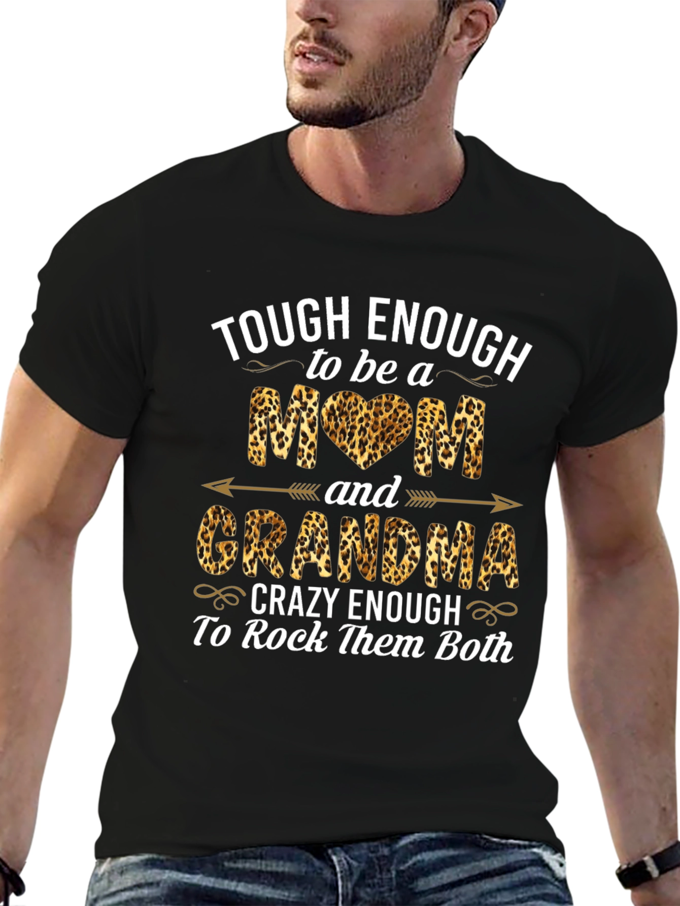 Tough Enough Mom & Grandma Leopard Print T-Shirt