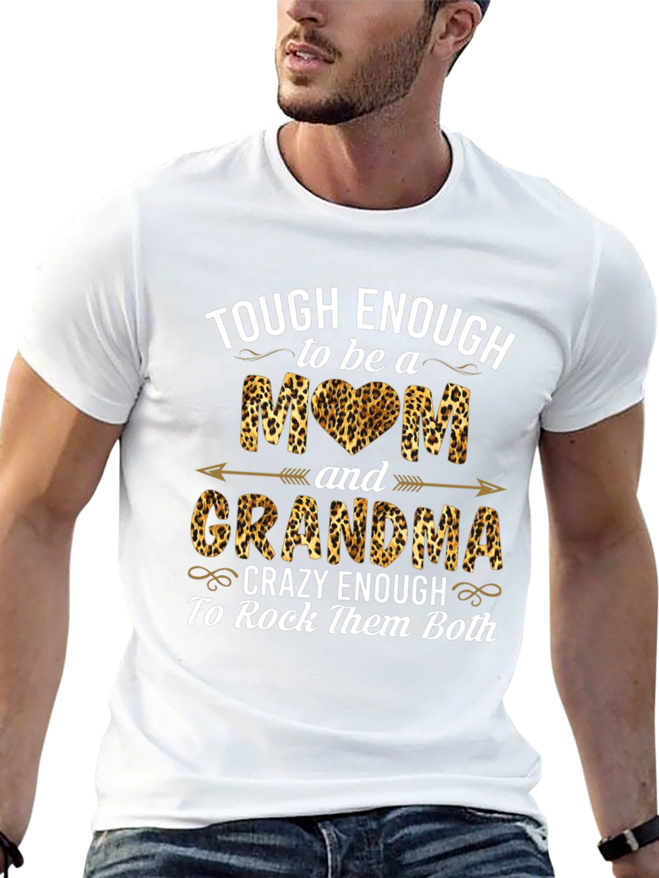 Tough Enough Mom & Grandma Leopard Print T-Shirt