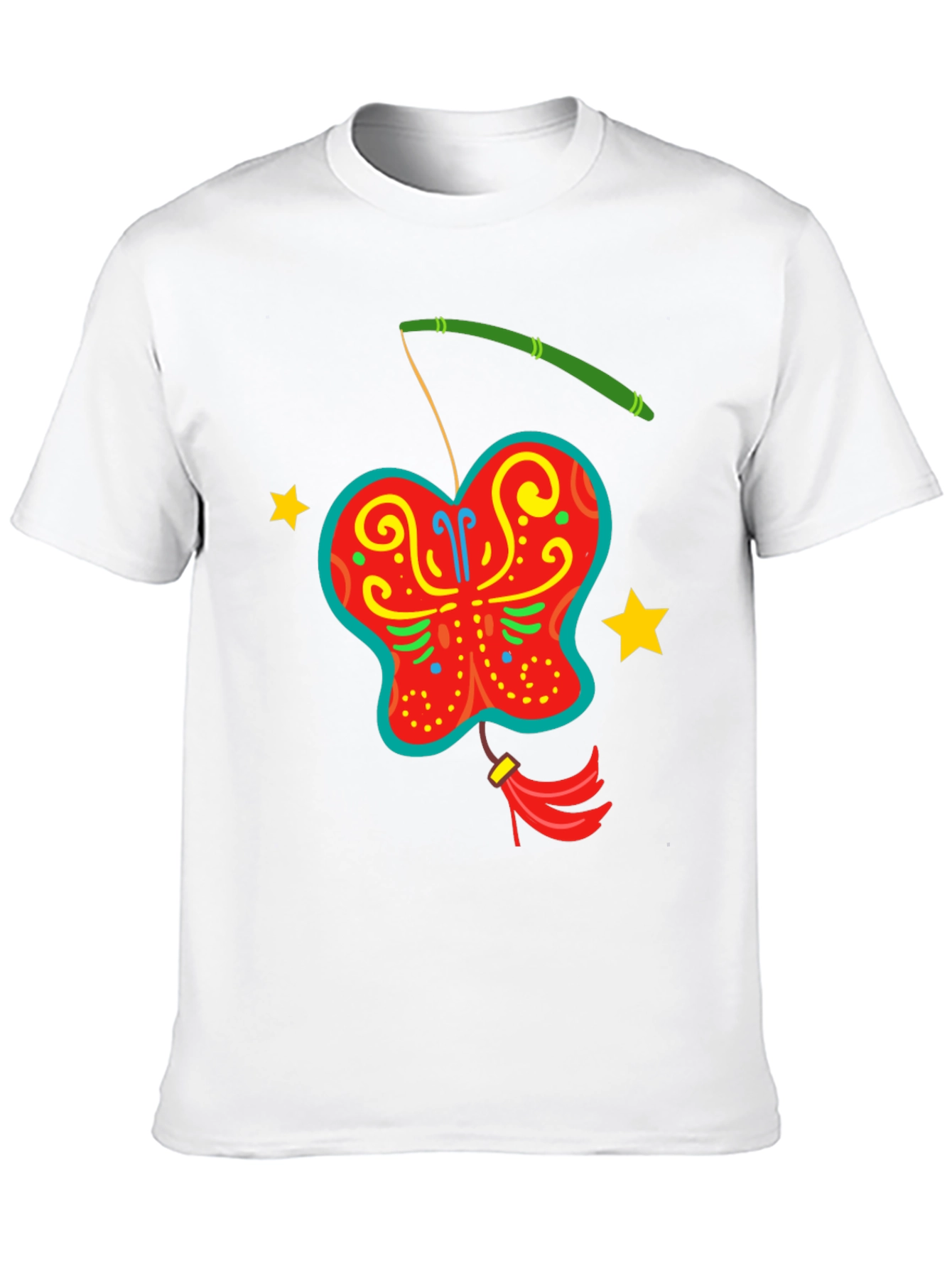 Butterfly Lantern Graphic Tee - Fun Festive Design