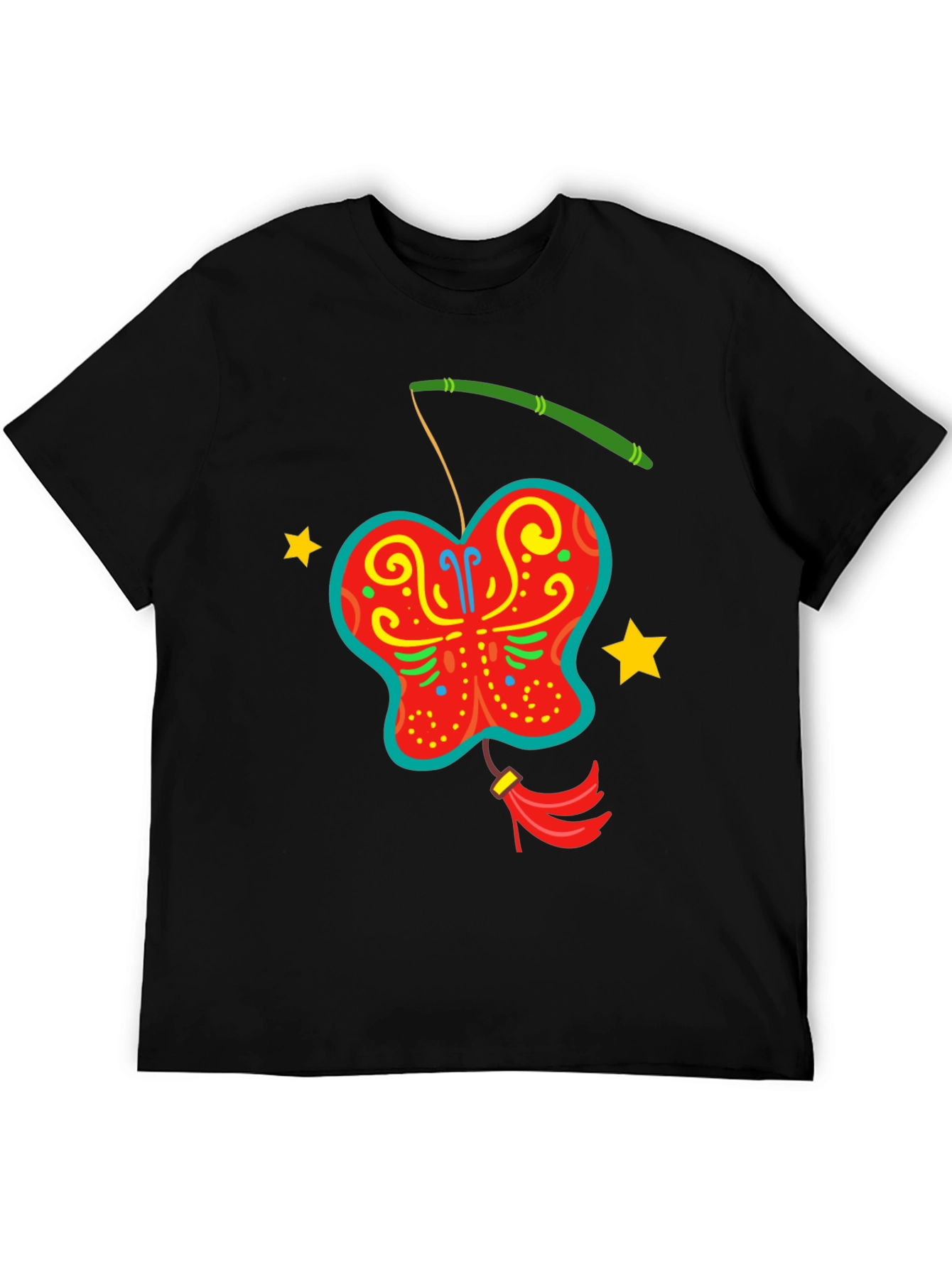 Butterfly Lantern Graphic Tee - Fun Festive Design