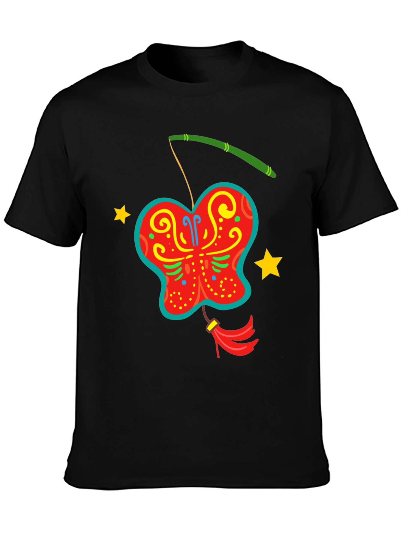 Butterfly Lantern Graphic Tee - Fun Festive Design