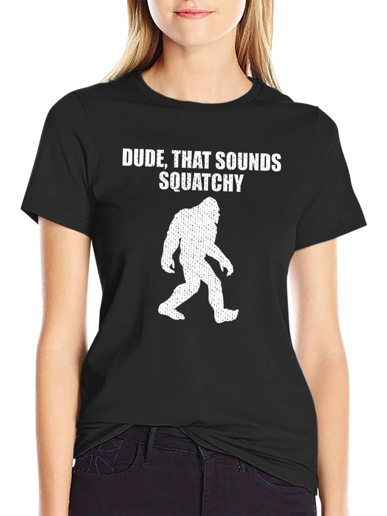 Dude Sounds Squatchy Black T-Shirt