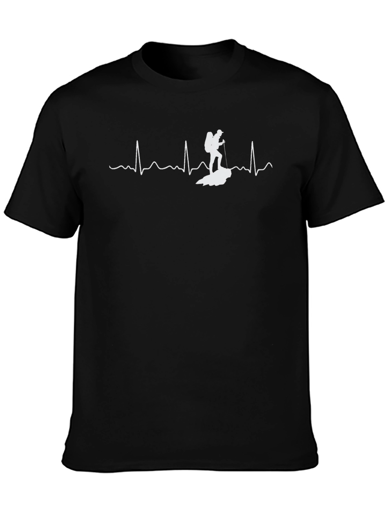Hiking Heartbeat T-Shirt - Black