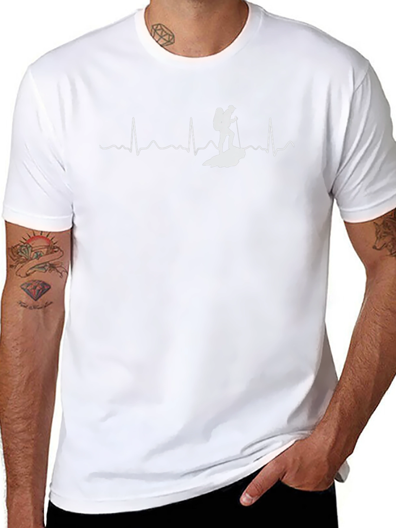 Hiking Heartbeat T-Shirt - Black