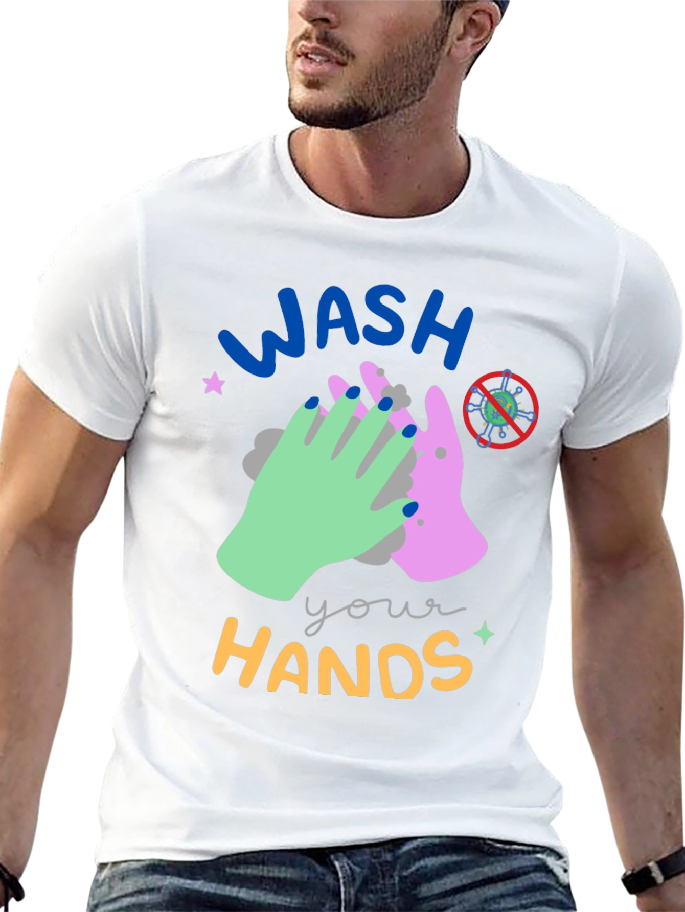 Wash Your Hands Graphic Tee - Black