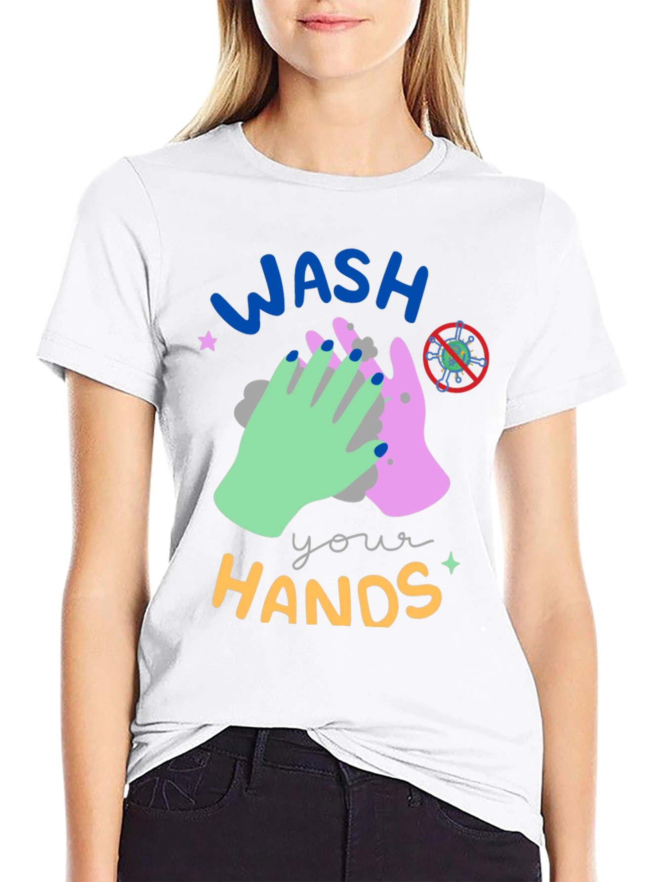 Wash Your Hands Graphic Tee - Black