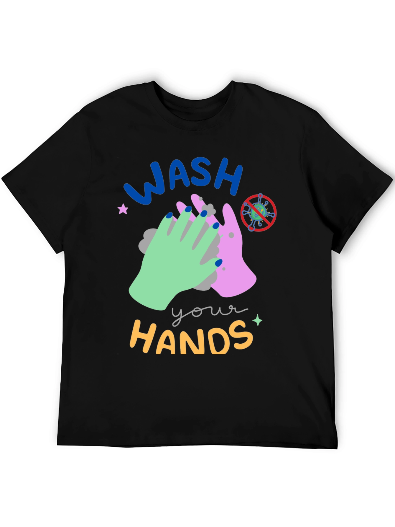 Wash Your Hands Graphic Tee - Black