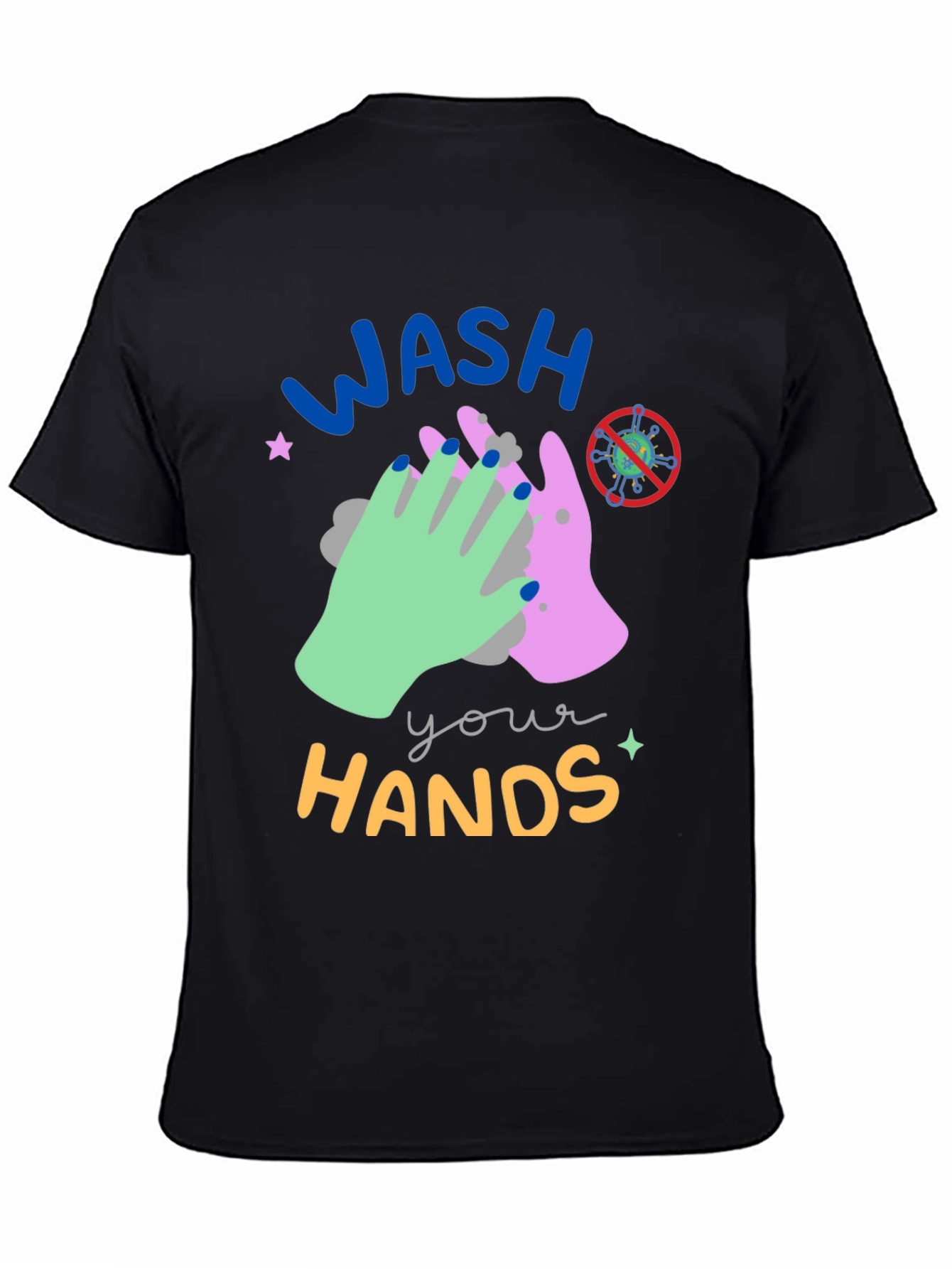 Wash Your Hands Graphic Tee - Black