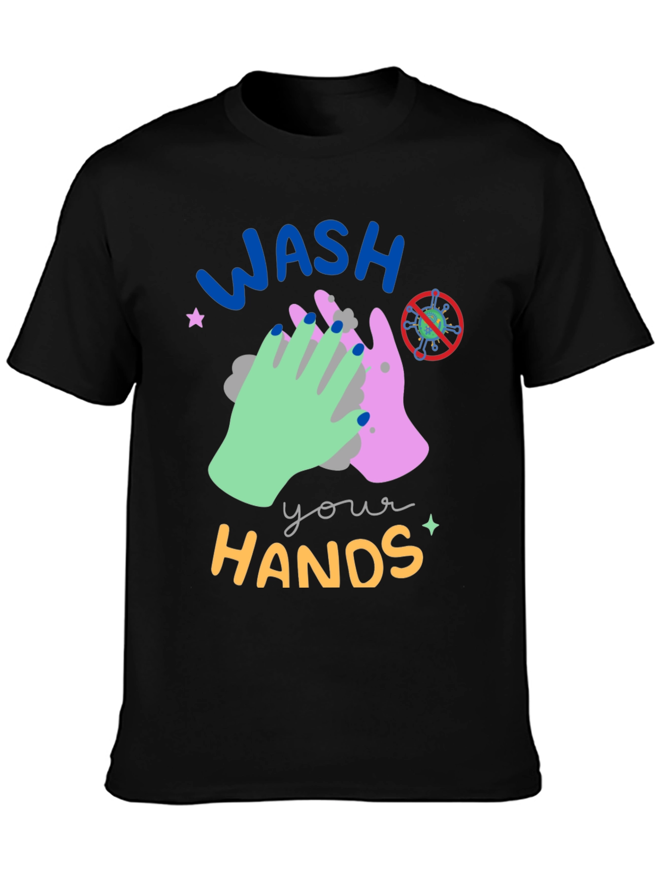 Wash Your Hands Graphic Tee - Black