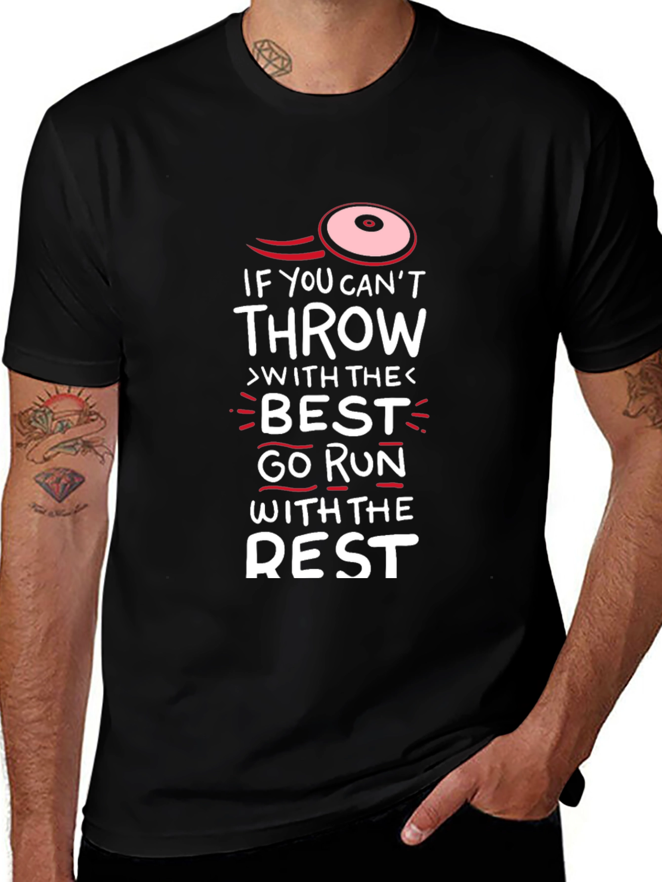 Funny Disc Golf T-Shirt - Run With The Rest