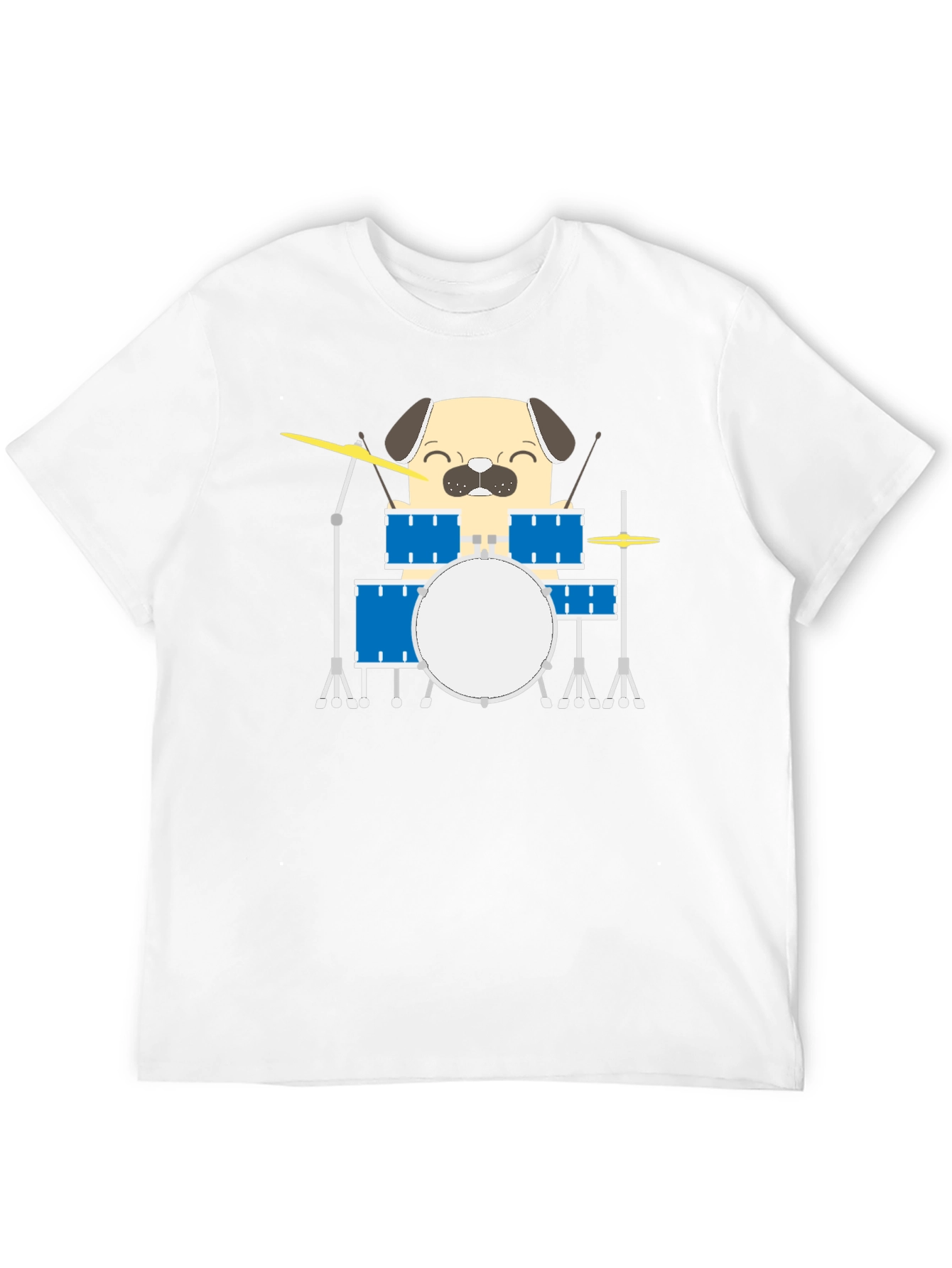 Pug Drummer Graphic Tee - Rock On!