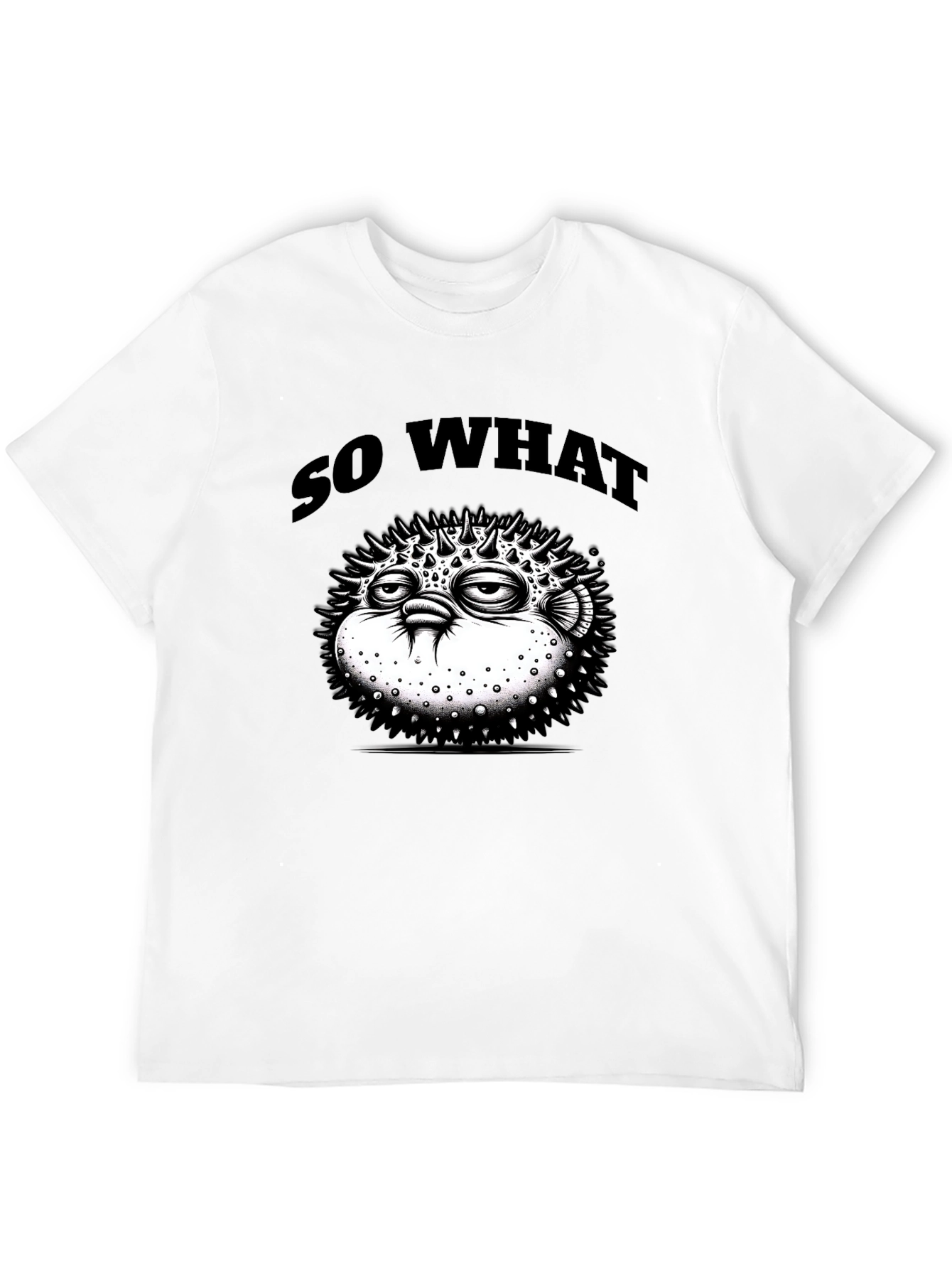 So What Pufferfish Graphic Black T-Shirt