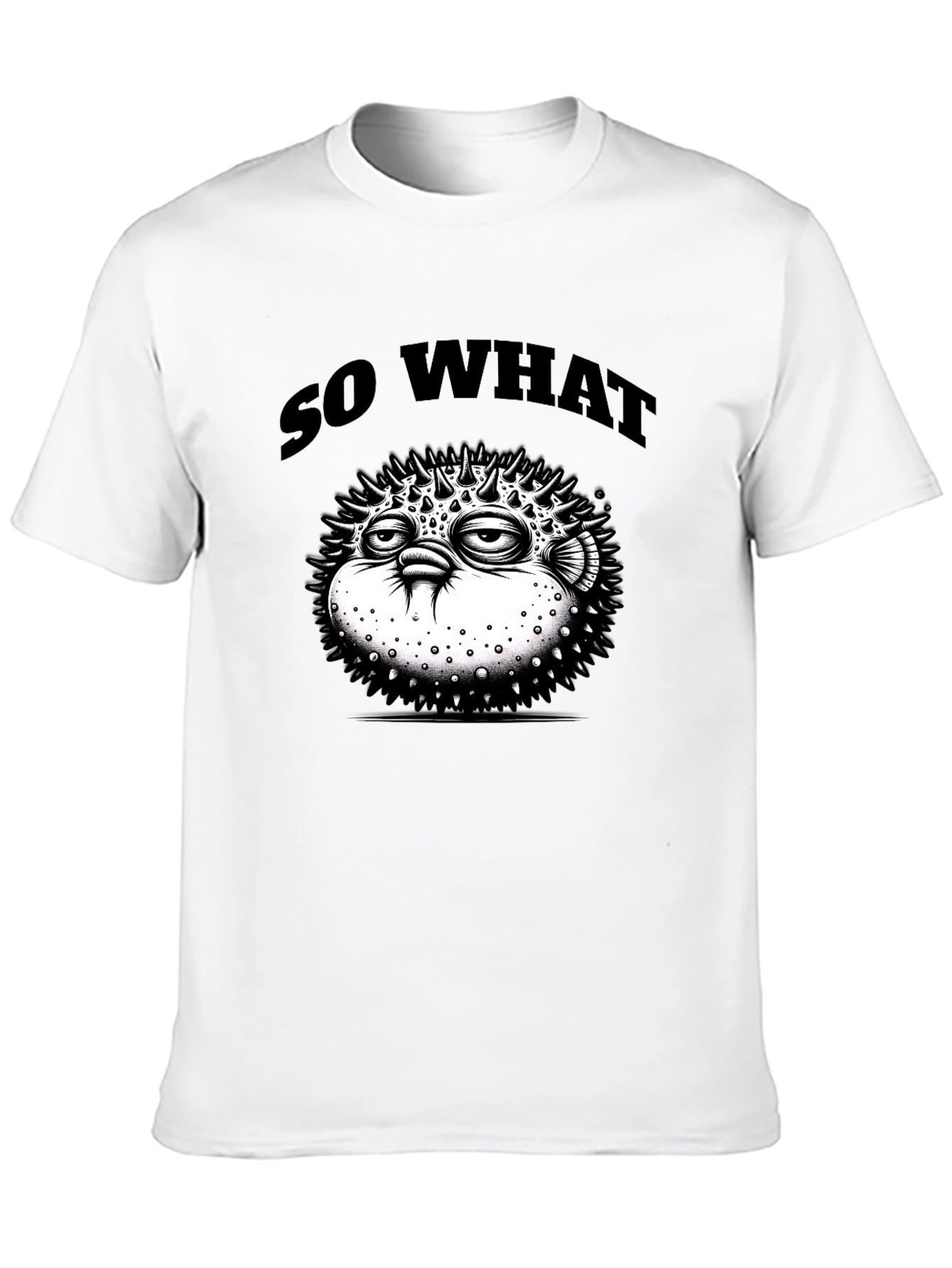 So What Pufferfish Graphic Black T-Shirt