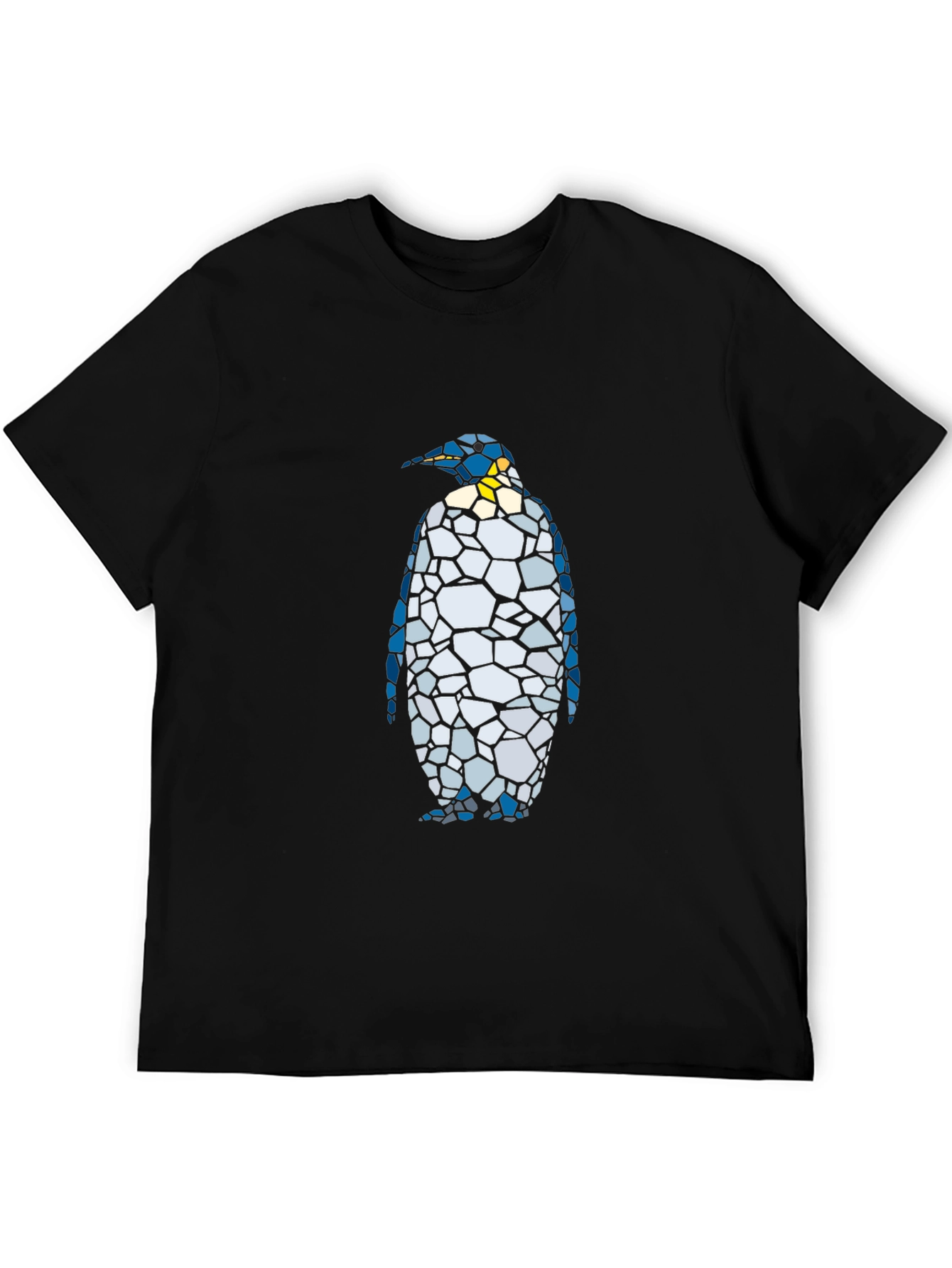 Abstract Penguin Graphic Tee - Black