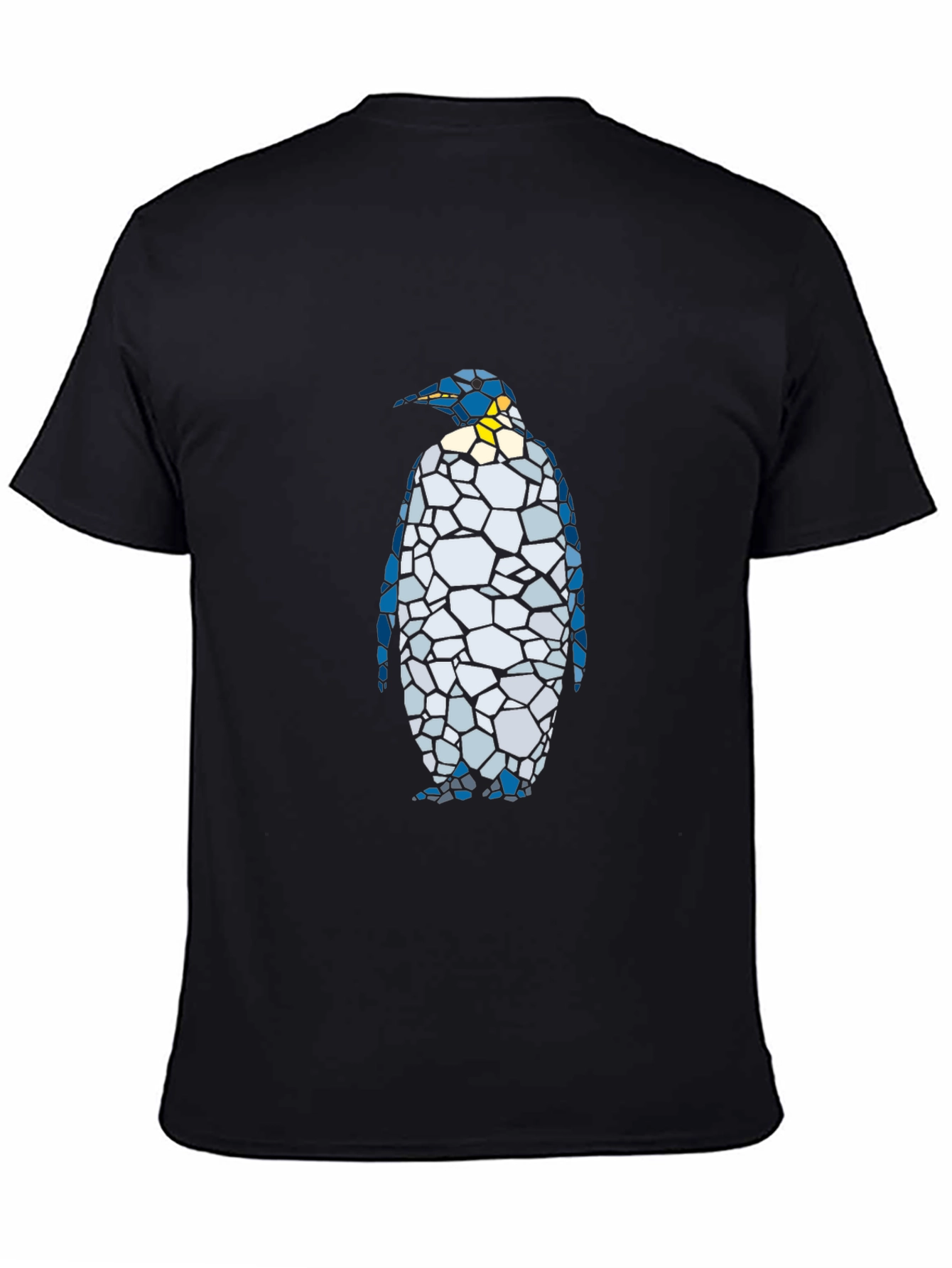 Abstract Penguin Graphic Tee - Black