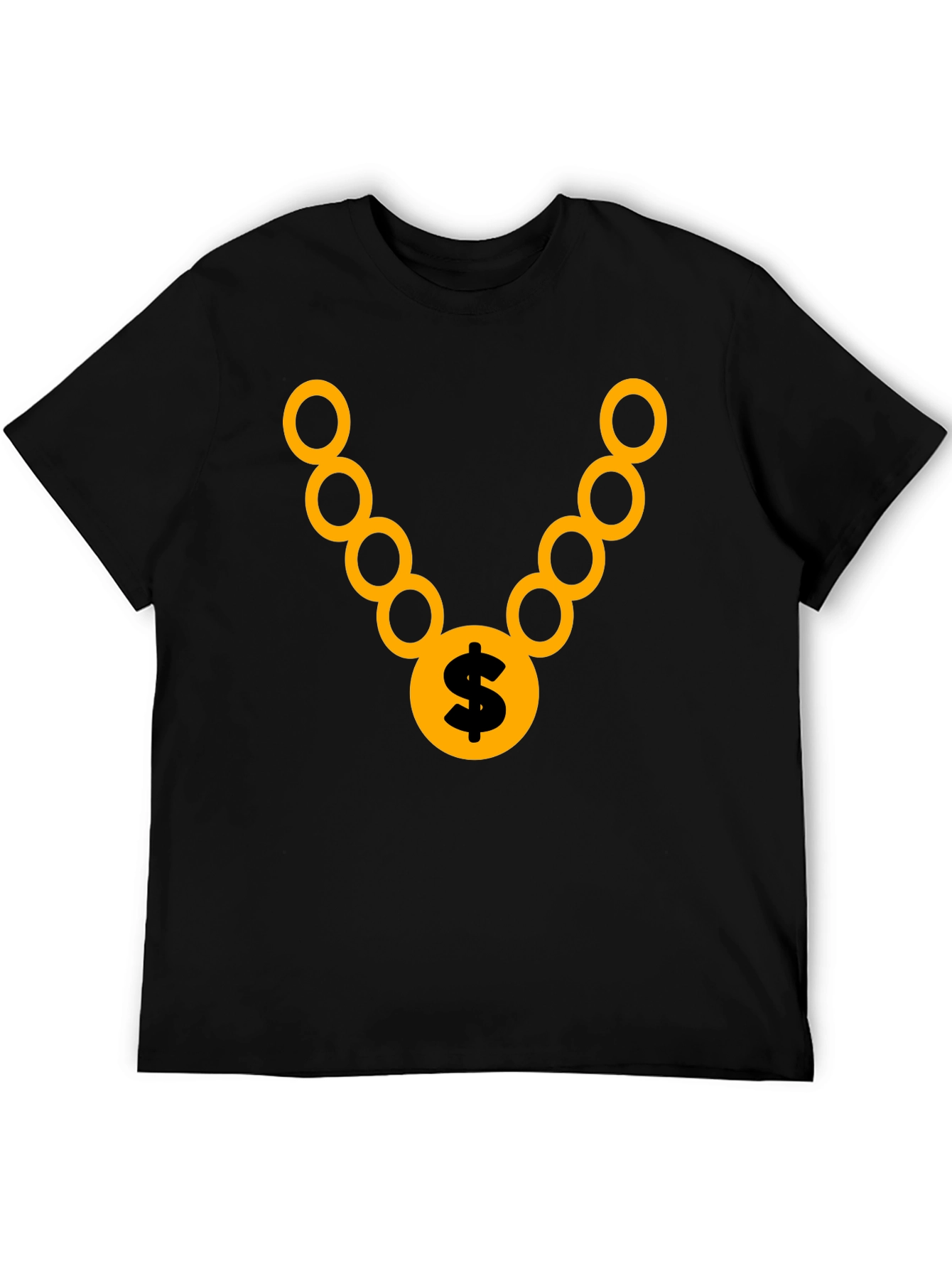 Gold Chain Graphic Tee - Stylish Black T-Shirt