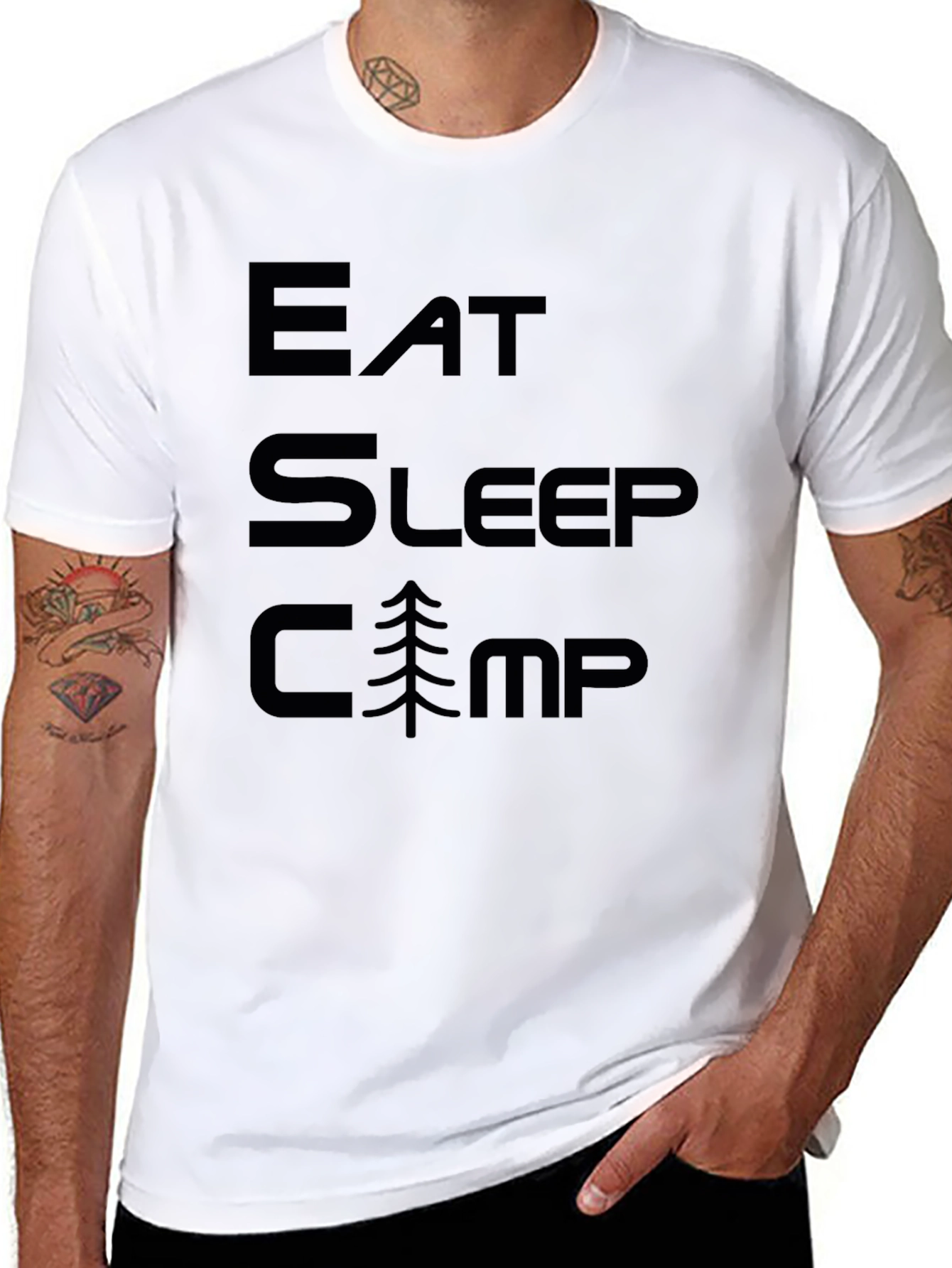 Eat Sleep Camp Black T-Shirt