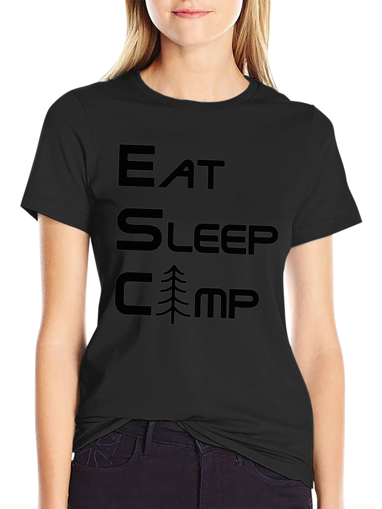 Eat Sleep Camp Black T-Shirt